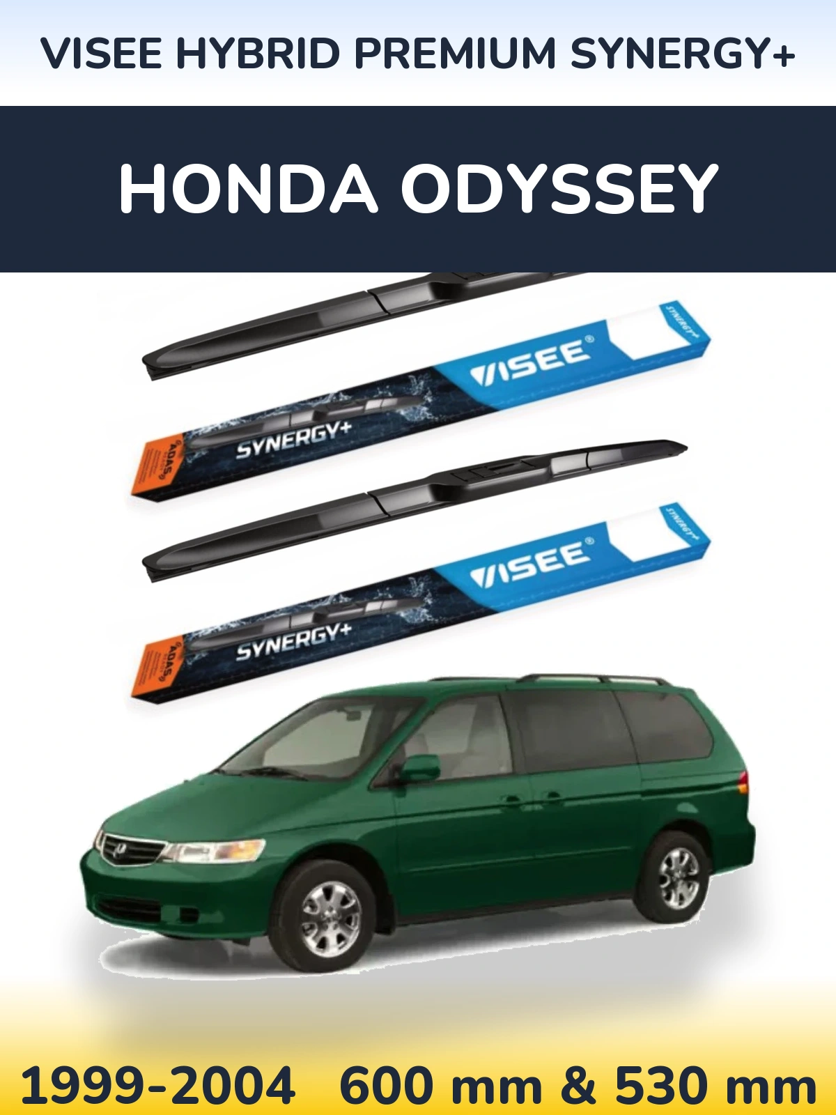 Комплект передніх щіток VISEE HYBRID PREMIUM SYNERGY+ 600 & 530 мм для Honda Odyssey 1999-2004