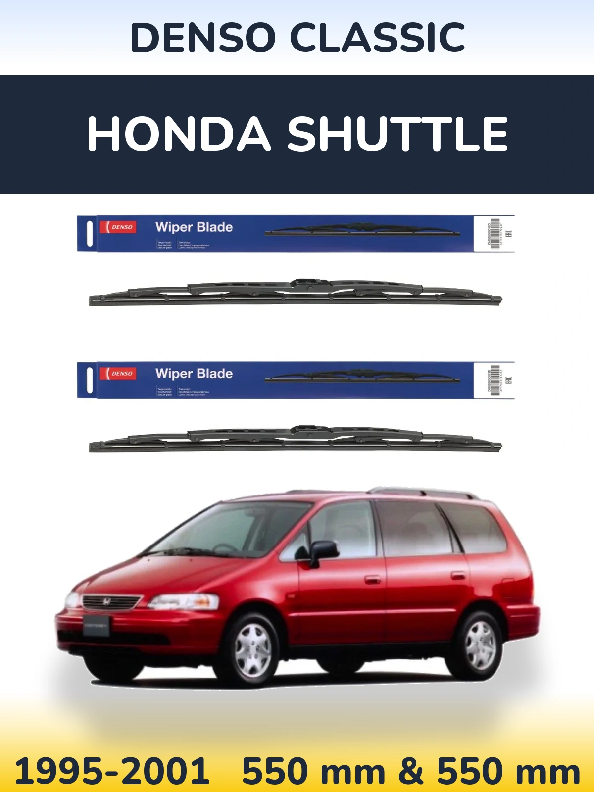 Sada předních stěračů Denso Classic 550 a 550 mm pro Honda Shuttle 1995-2001