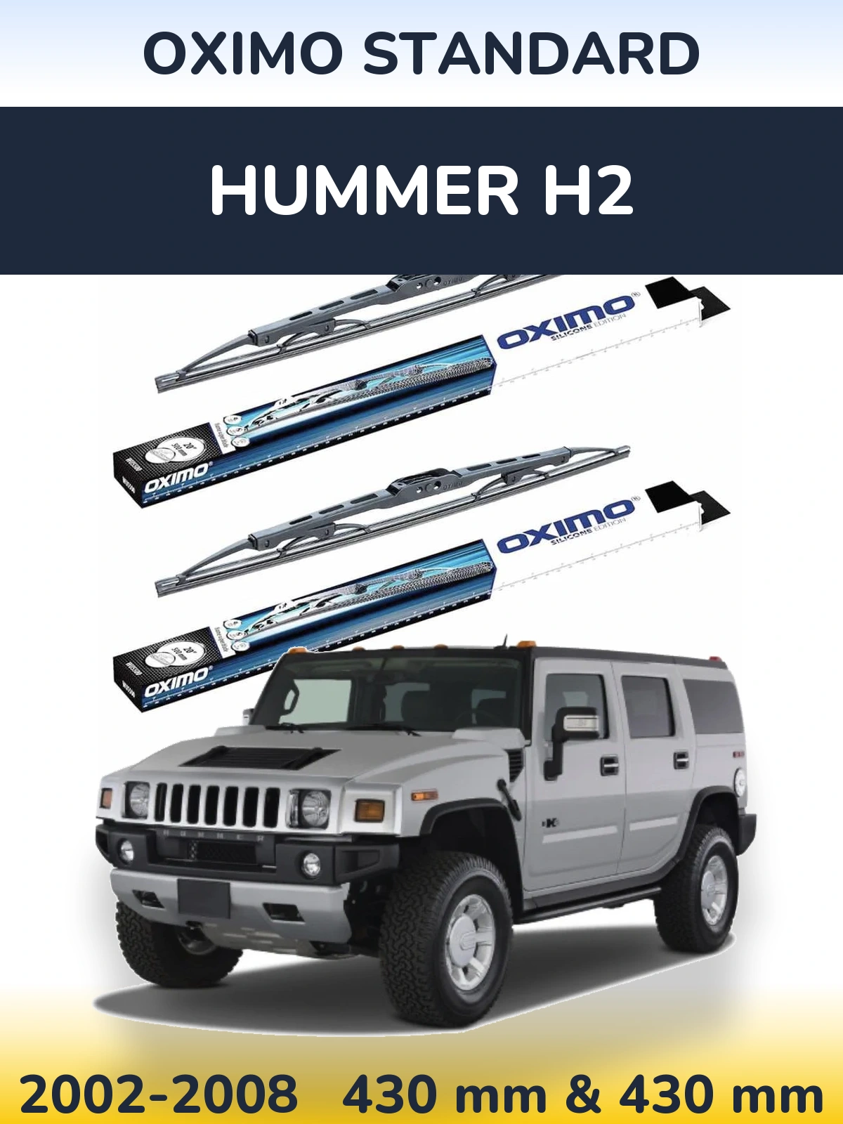 Sada předních stěračů Oximo Standard 425 a 425 mm pro Hummer H2 2002-2008