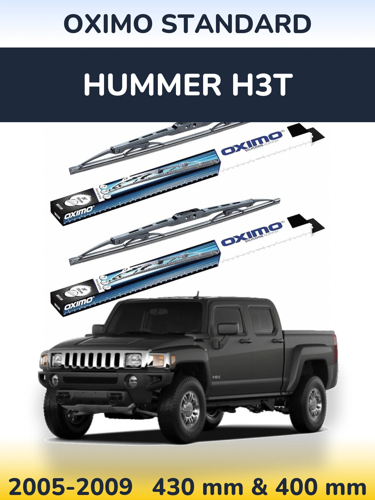 Sada předních stěračů Oximo Standard 425 a 400 mm pro Hummer H3T 2005-2009