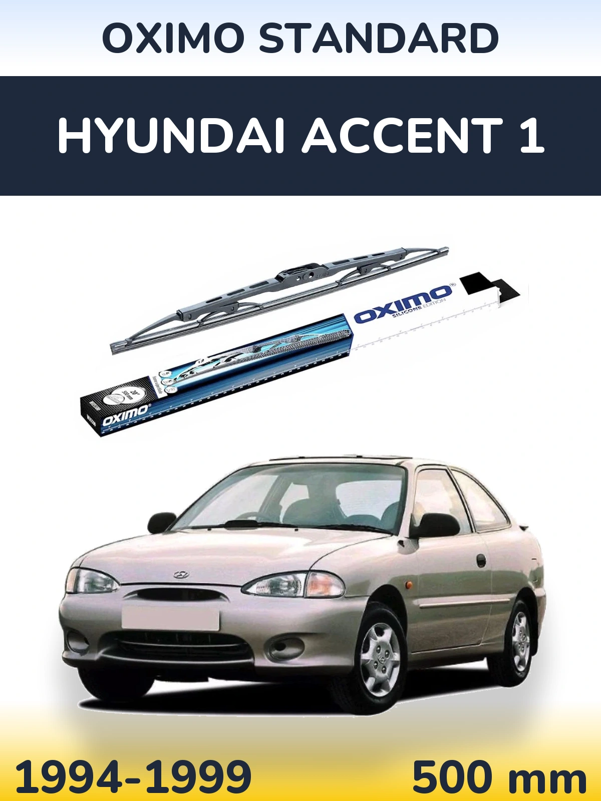 Zadní stěrač Oximo Standard 500 mm pro Hyundai Accent 1 1994-1999