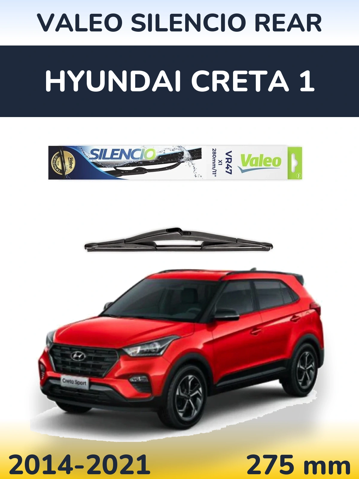 Zadní stěrač Valeo Silencio Rear 280 mm pro Hyundai Creta 1 2014-2021