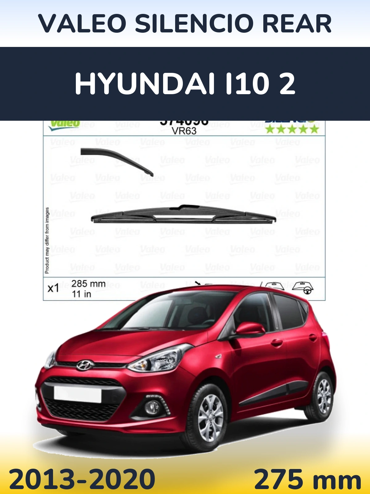 Zadní stěrač Valeo Silencio Rear 285 mm pro Hyundai i10 2 2013-2020