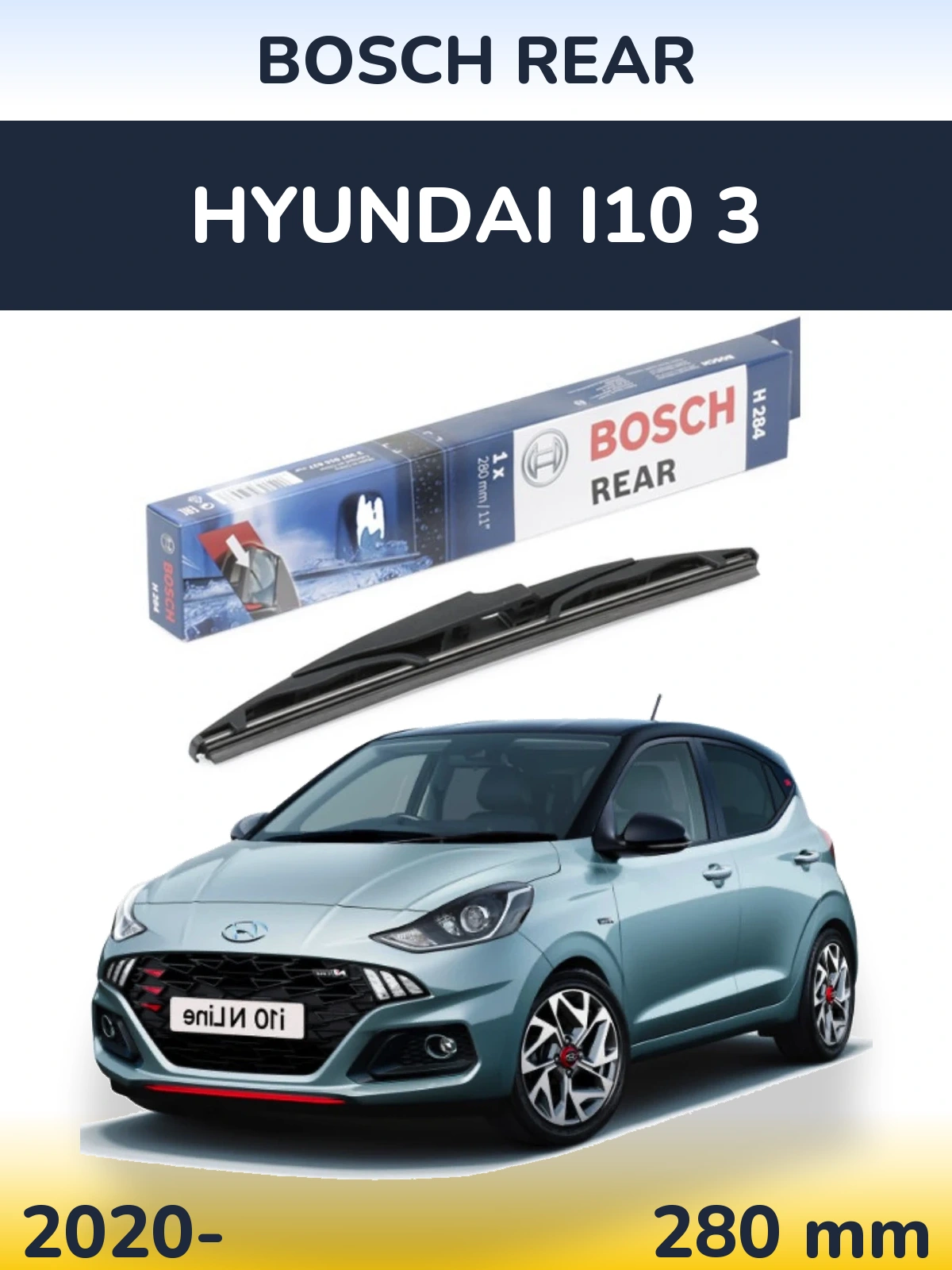 Zadní stěrač BOSCH Rear 280 mm pro Hyundai i10 3 2020-2026