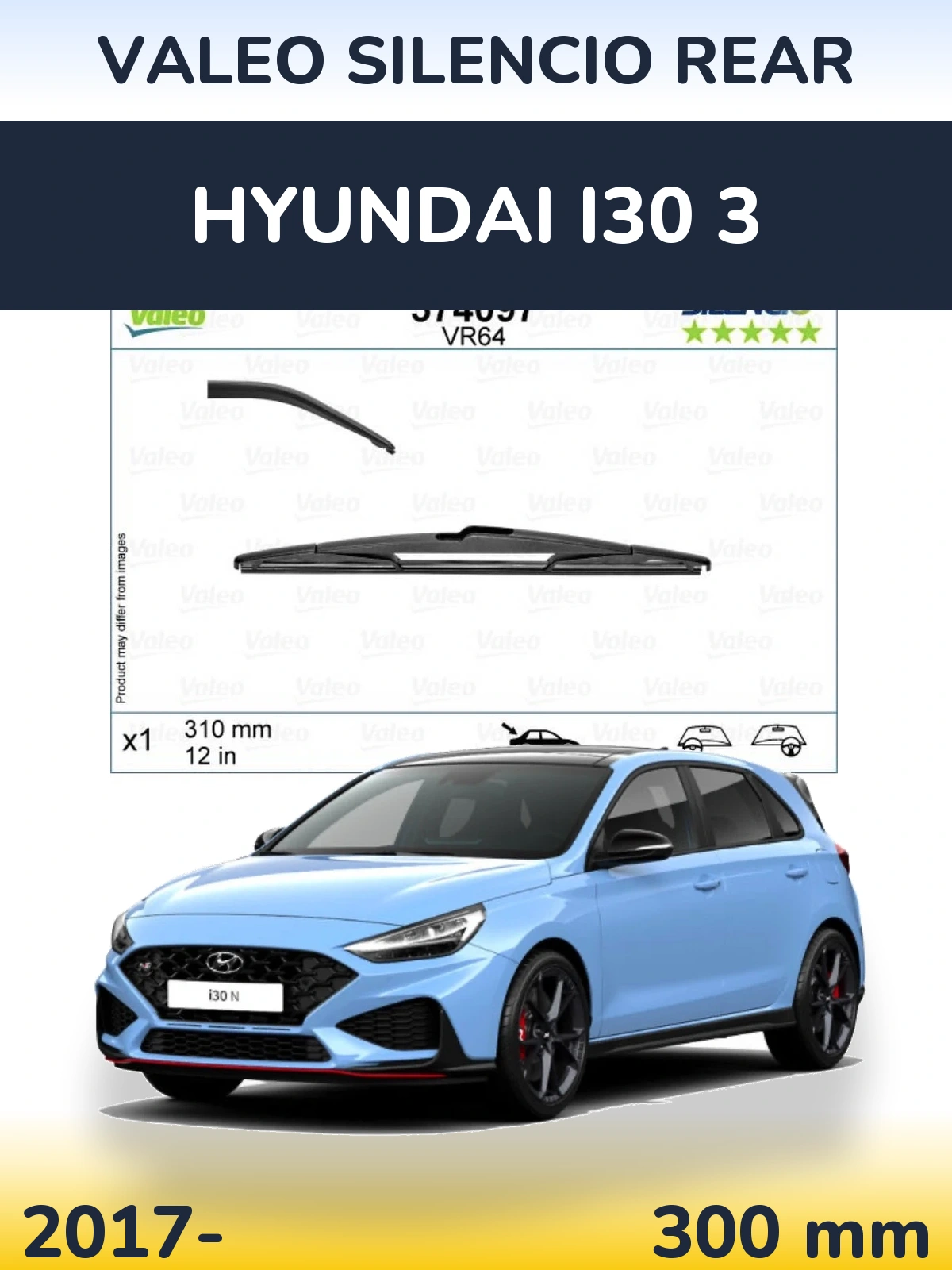 Zadní stěrač Valeo Silencio Rear 310 mm pro Hyundai i30 3 2017-2026