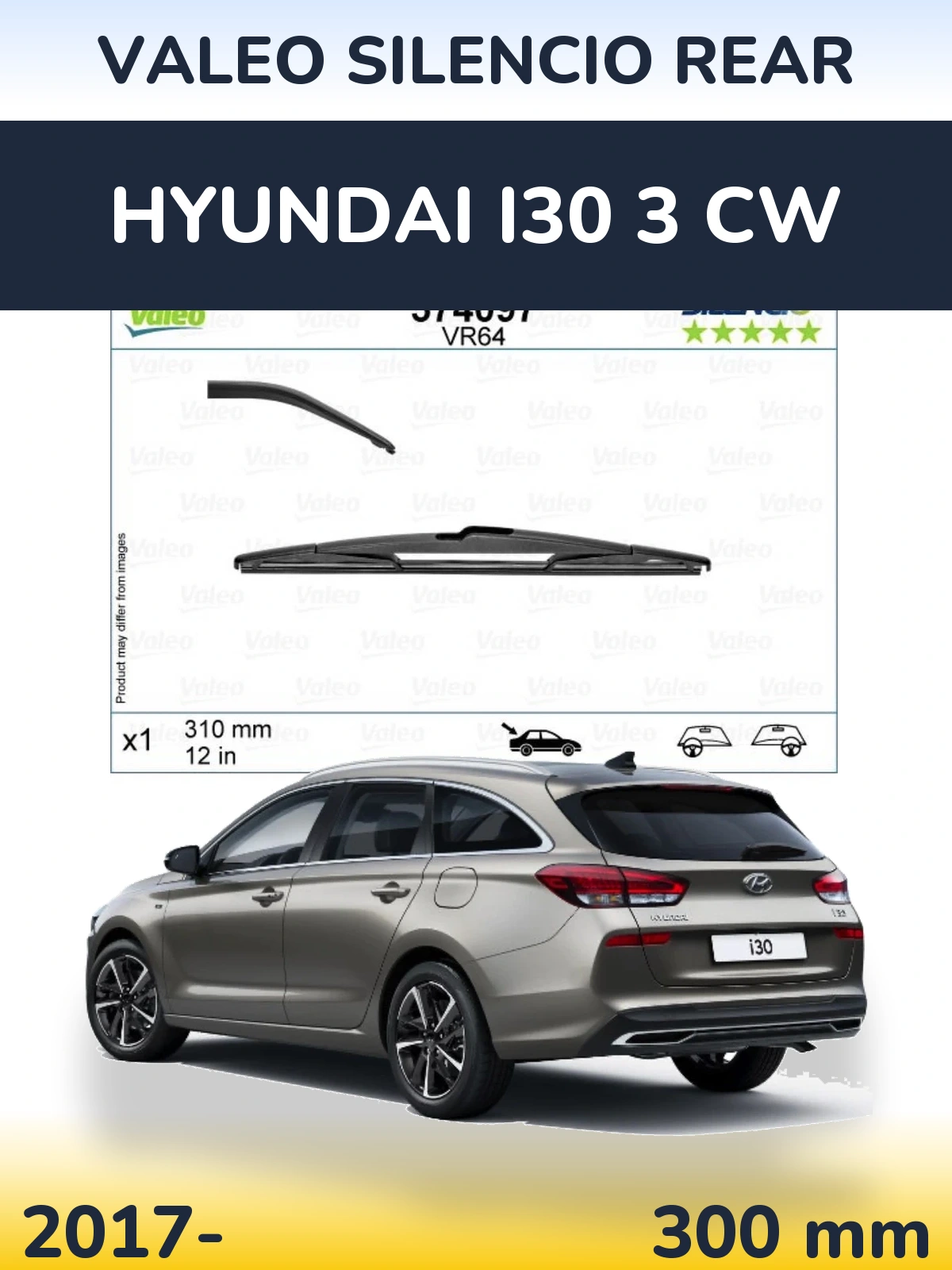 Zadní stěrač Valeo Silencio Rear 310 mm pro Hyundai i30 3 CW 2017-2026