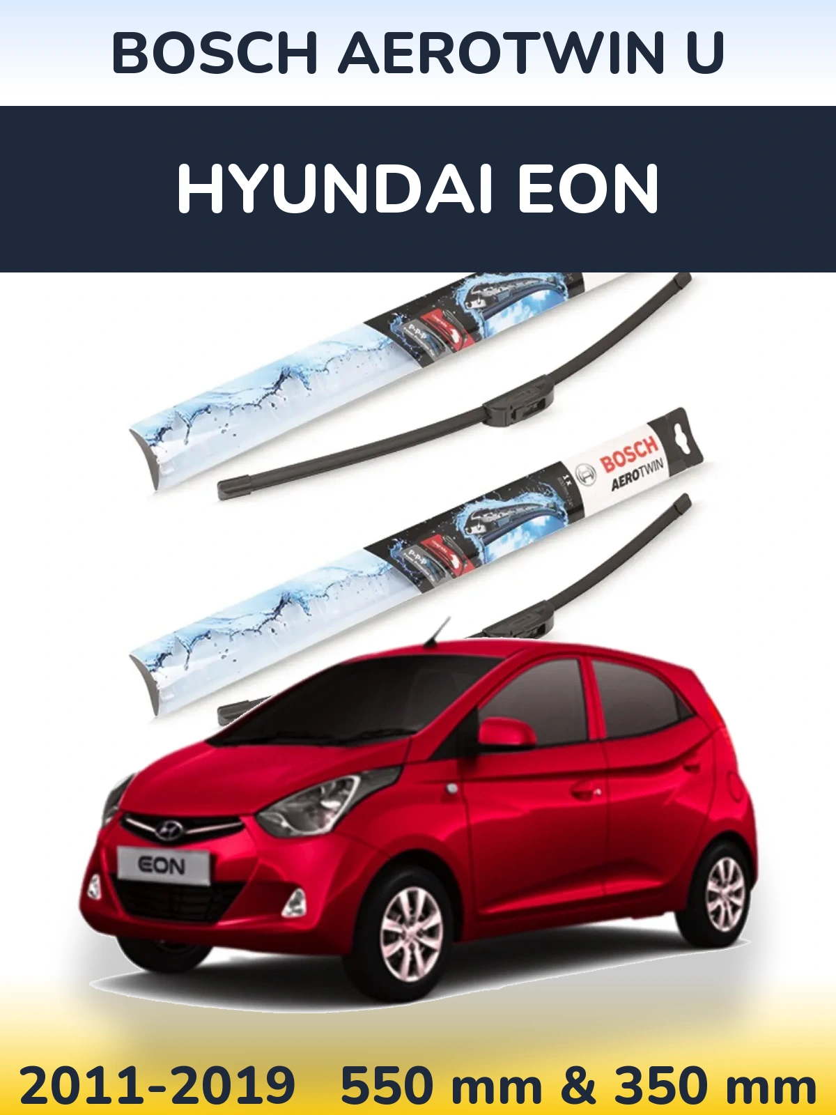 Комплект передніх щіток BOSCH AeroTwin U 550 & 350 мм для Hyundai EON 2011-2019
