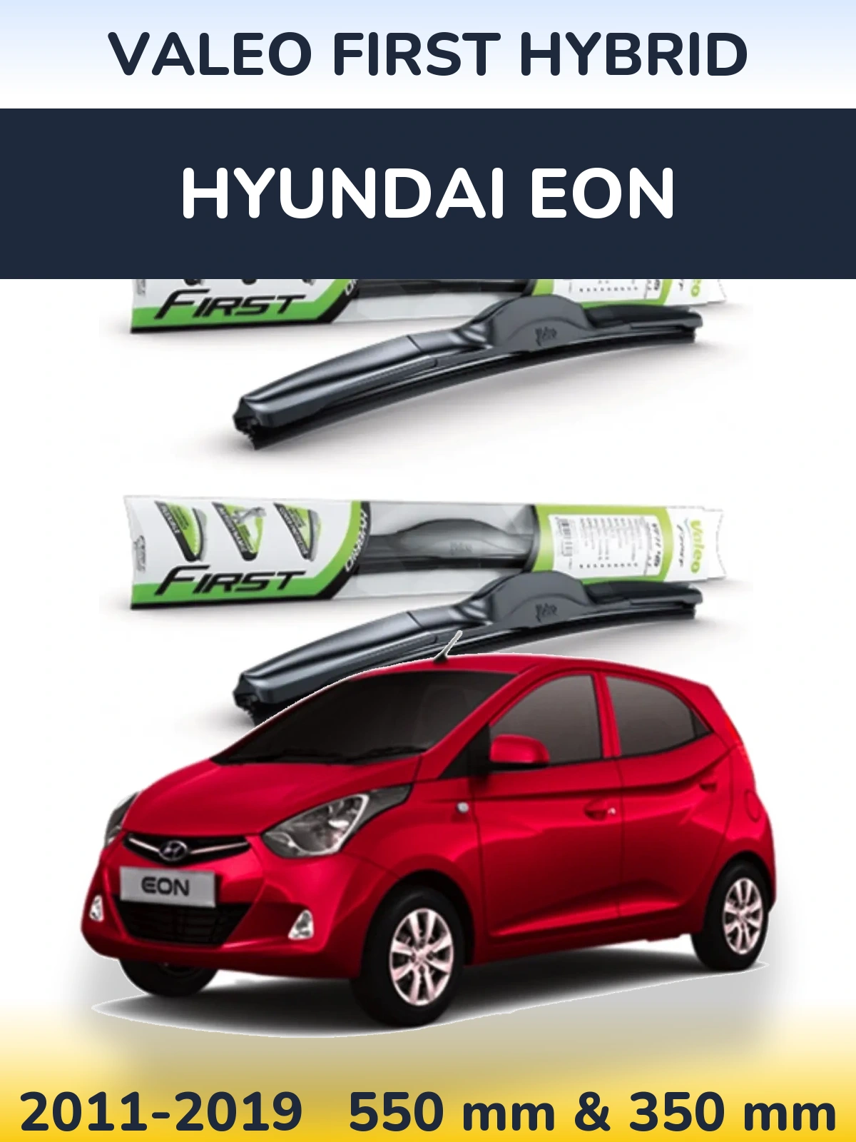Sada předních stěračů Valeo First Hybrid 550 a 350 mm pro Hyundai EON 2011-2019