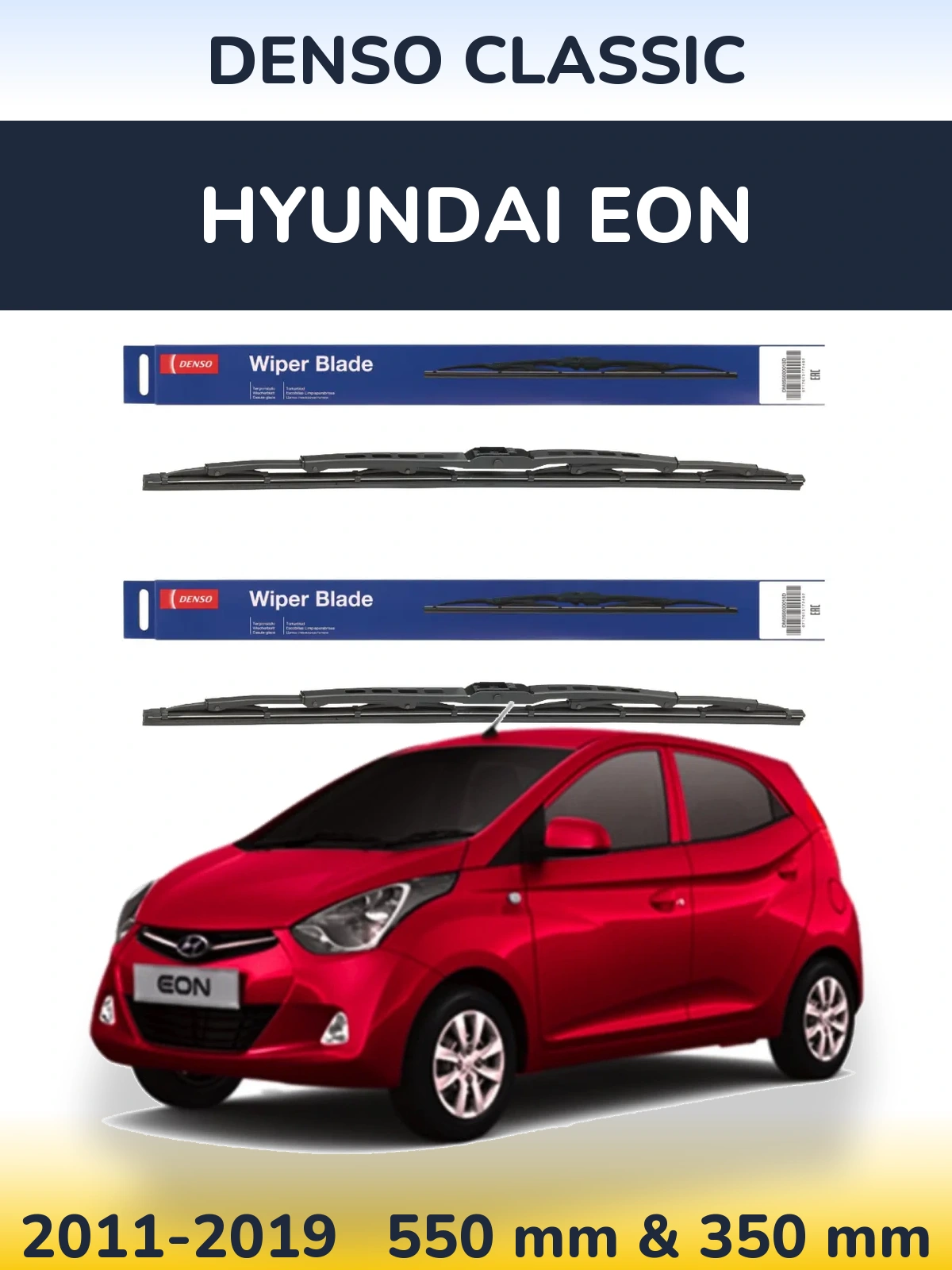 Sada předních stěračů Denso Classic 550 a 350 mm pro Hyundai EON 2011-2019