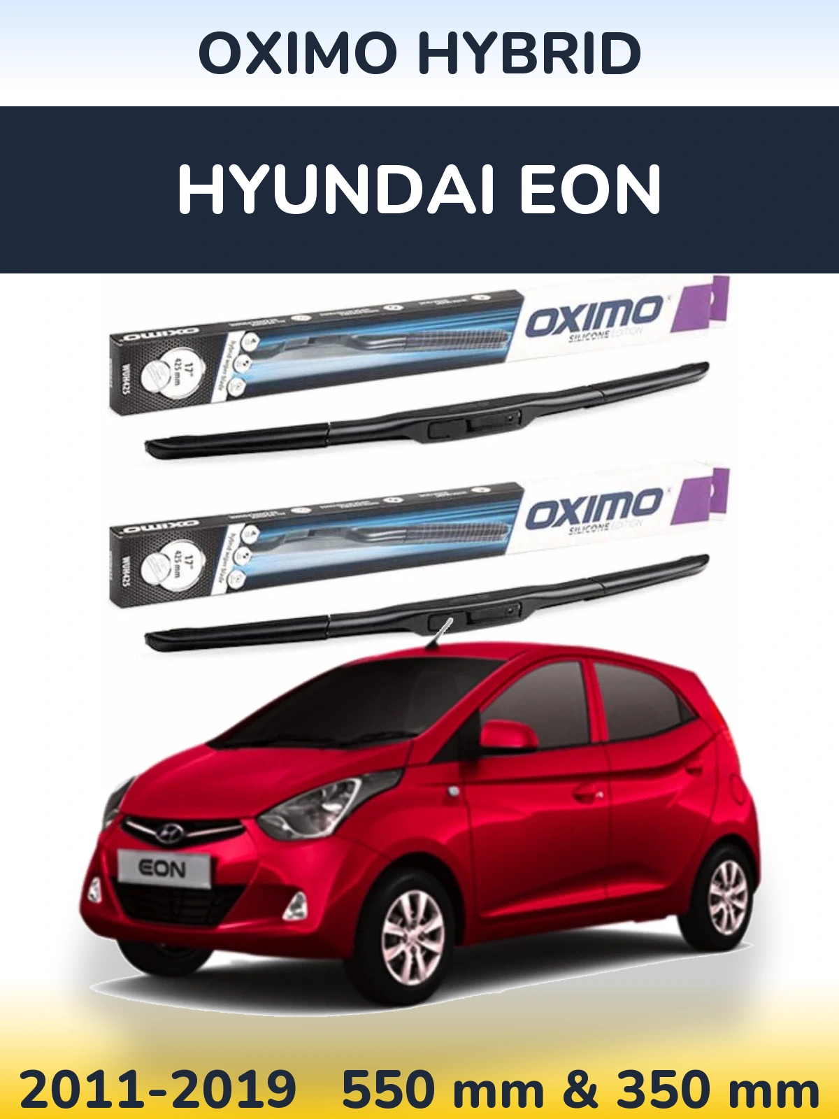 Sada předních stěračů Oximo Hybrid 550 a 350 mm pro Hyundai EON 2011-2019