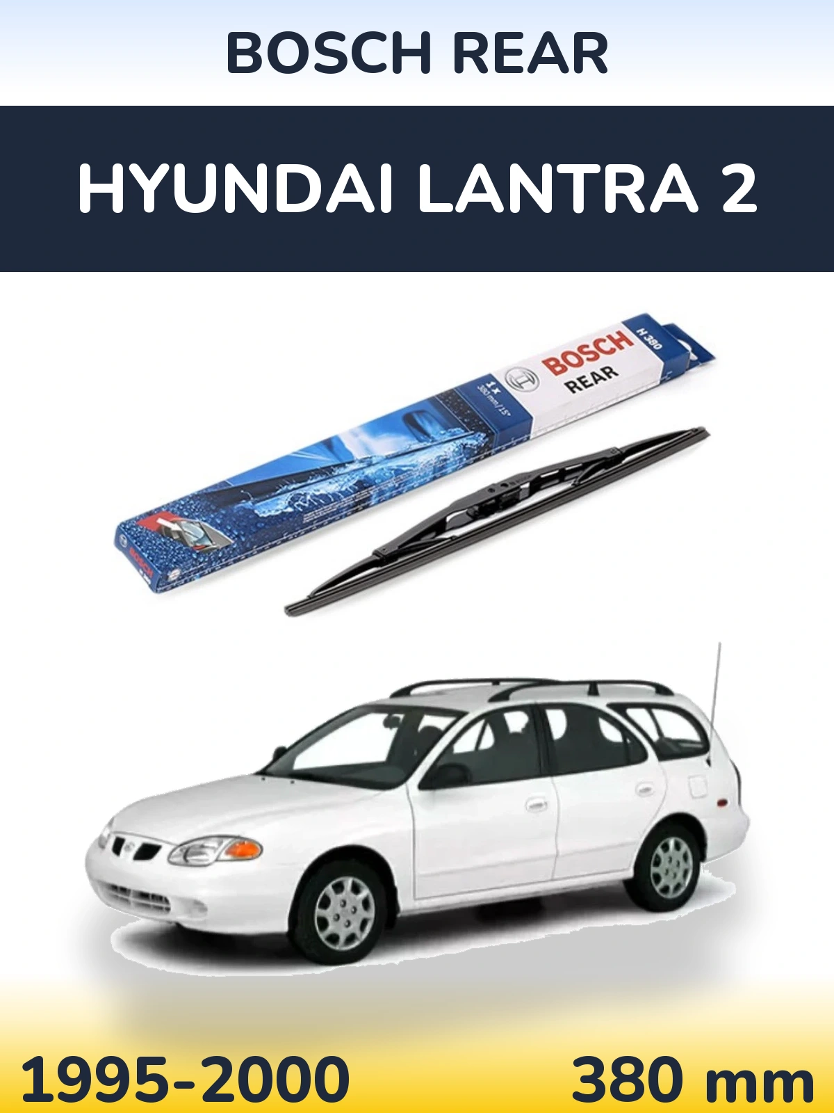 Zadní stěrač BOSCH Rear 380 mm pro Hyundai Lantra 2 1995-2000