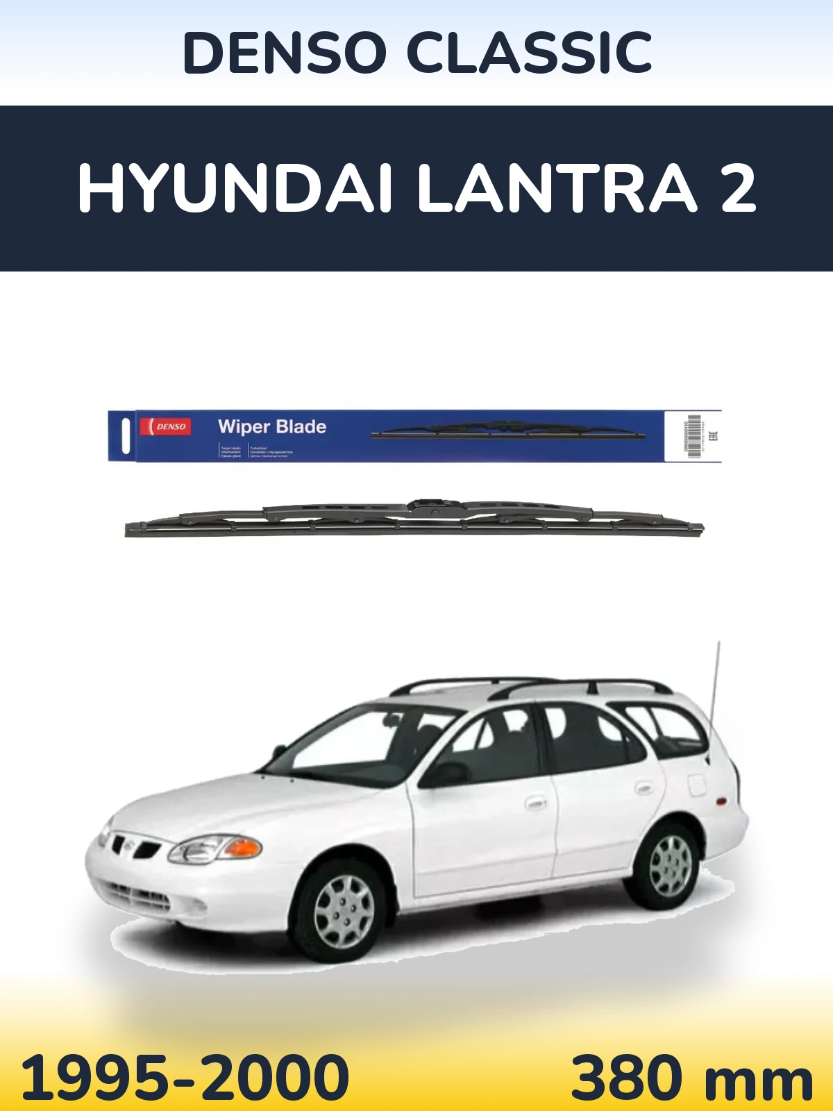 Zadní stěrač Denso Classic 380 mm pro Hyundai Lantra 2 1995-2000