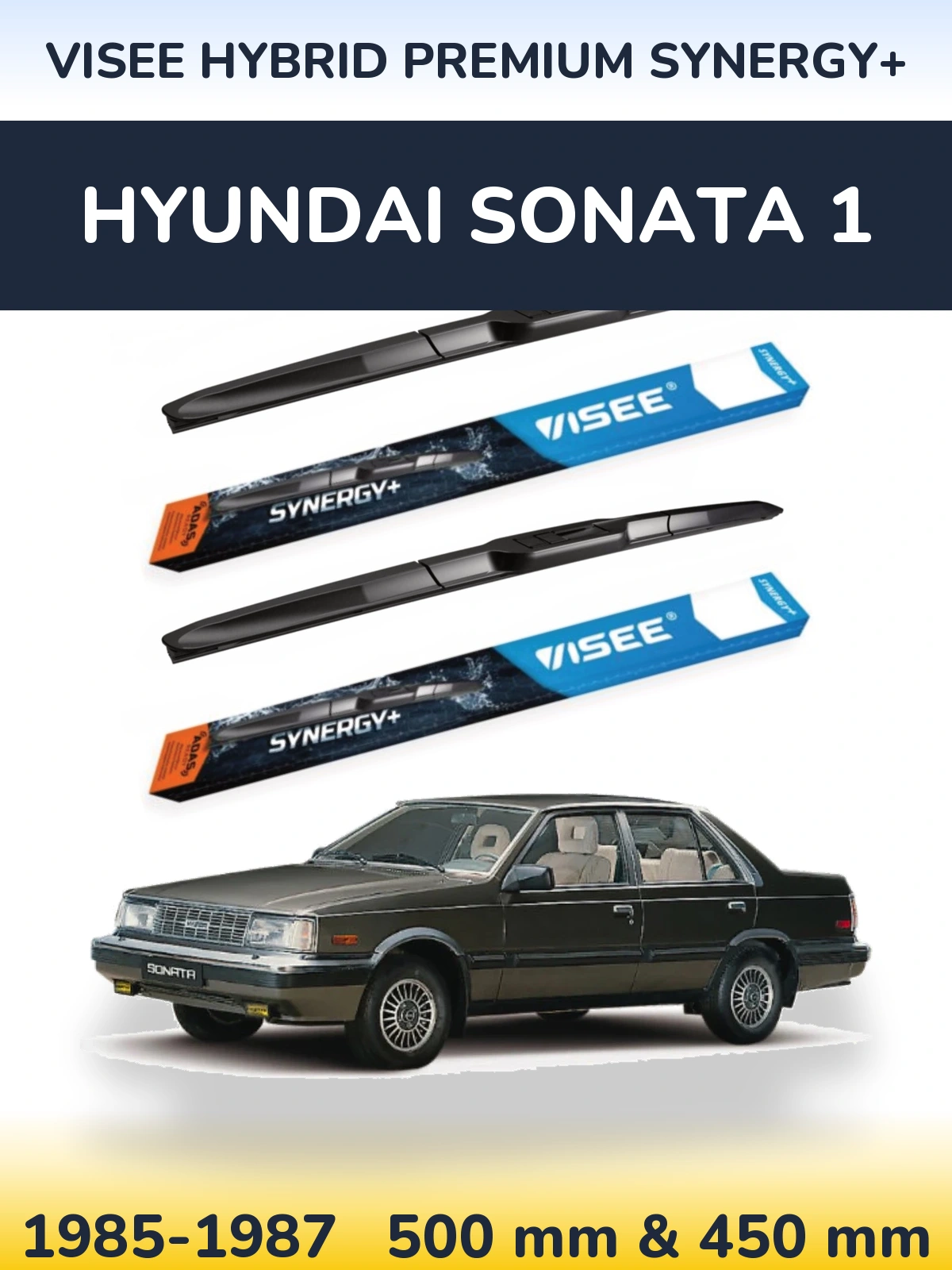 Sada předních stěračů VISEE HYBRID PREMIUM SYNERGY+ 500 a 450 mm pro Hyundai Sonata 1 1985-1987