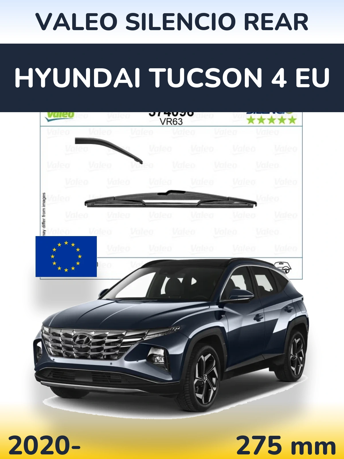 Zadní stěrač Valeo Silencio Rear 285 mm pro Hyundai Tucson 4 EU 2020-2026