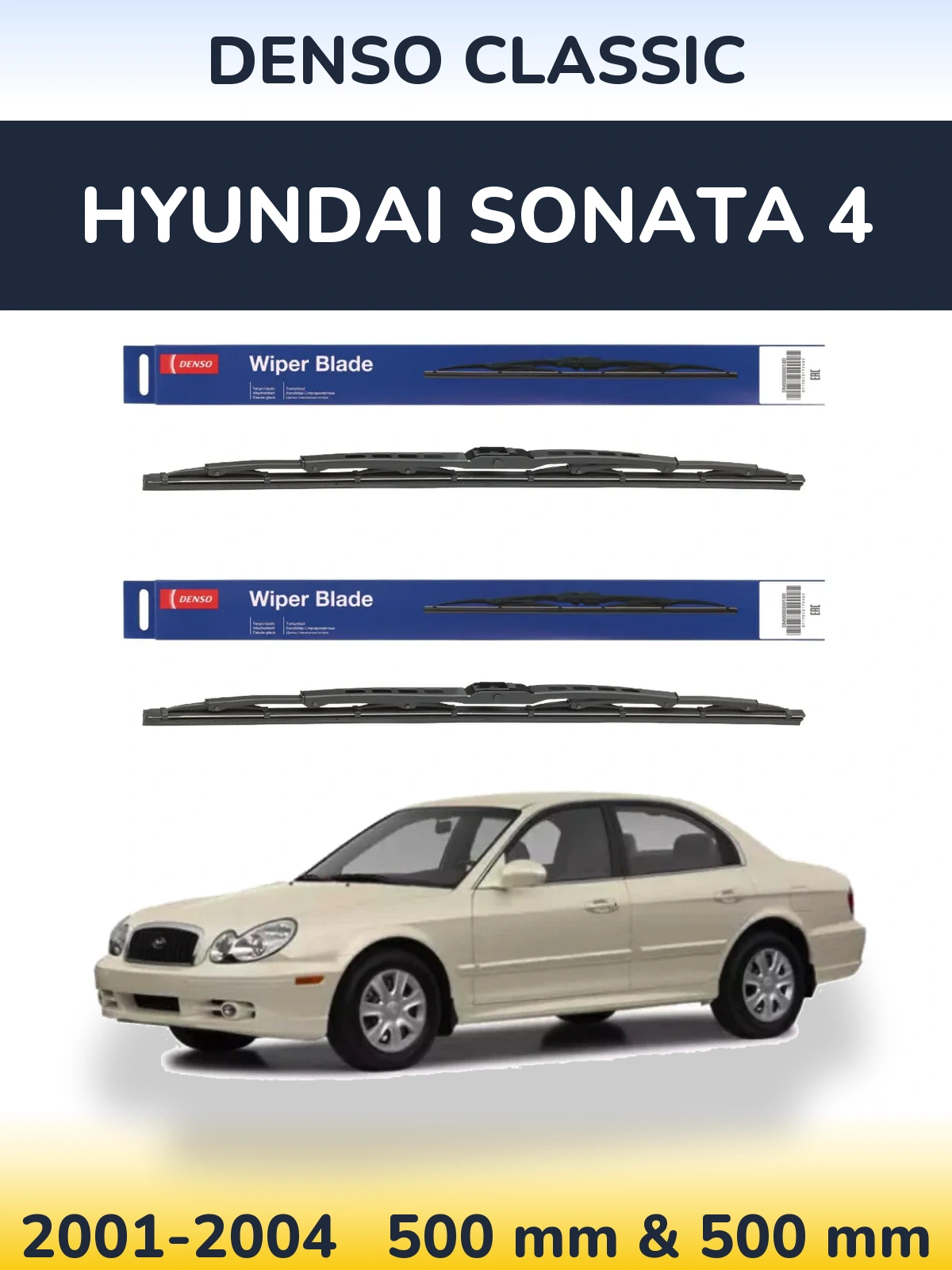 Sada předních stěračů Denso Classic 500 a 500 mm pro Hyundai Sonata 4 2001-2004