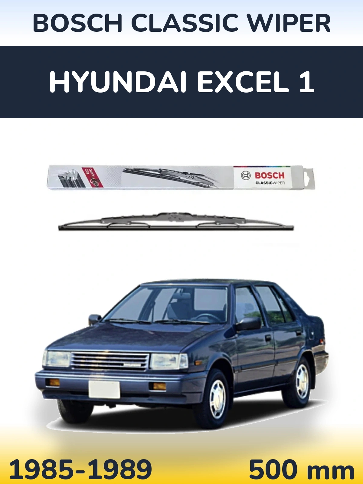 Zadní stěrač BOSCH Classic Wiper 500 mm pro Hyundai Excel 1 1985-1989