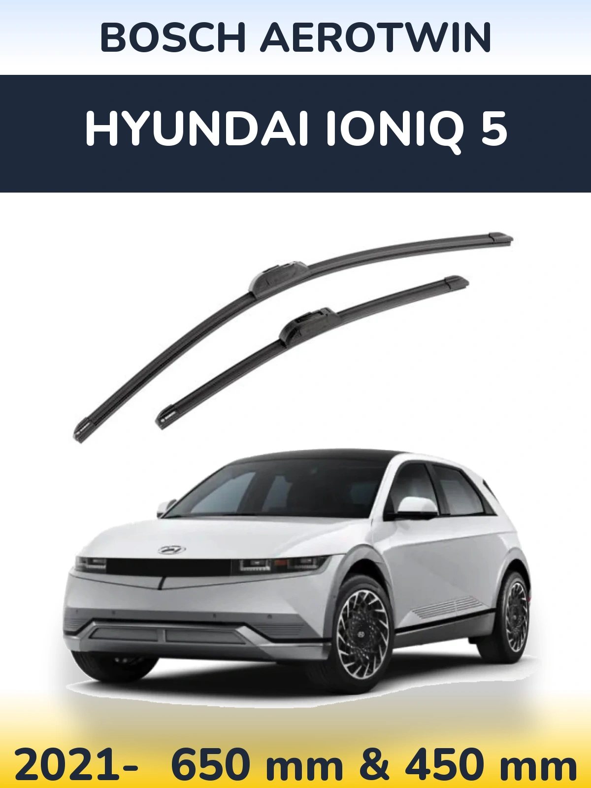 Sada předních stěračů BOSCH AeroTwin 650 a 450 mm pro Hyundai IONIQ 5 2021-2026