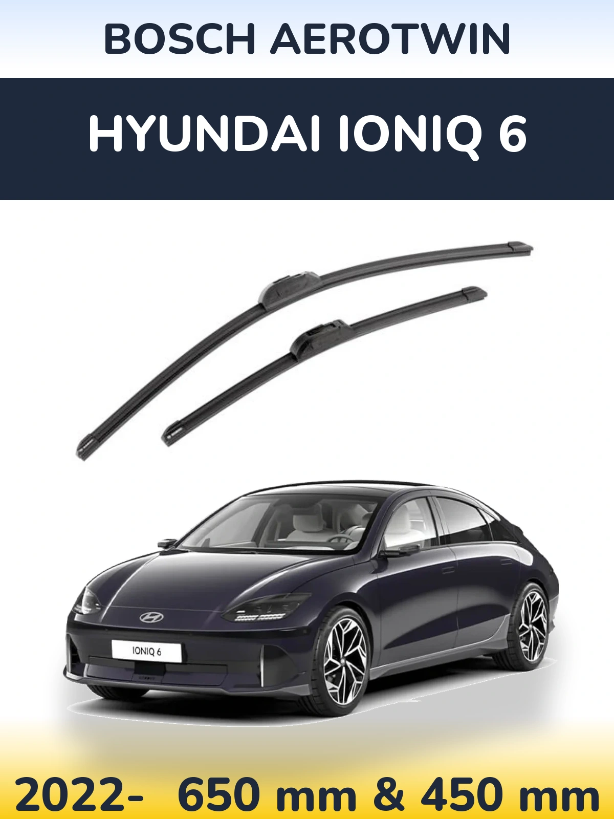 Sada předních stěračů BOSCH AeroTwin 650 a 450 mm pro Hyundai IONIQ 6 2022-2026