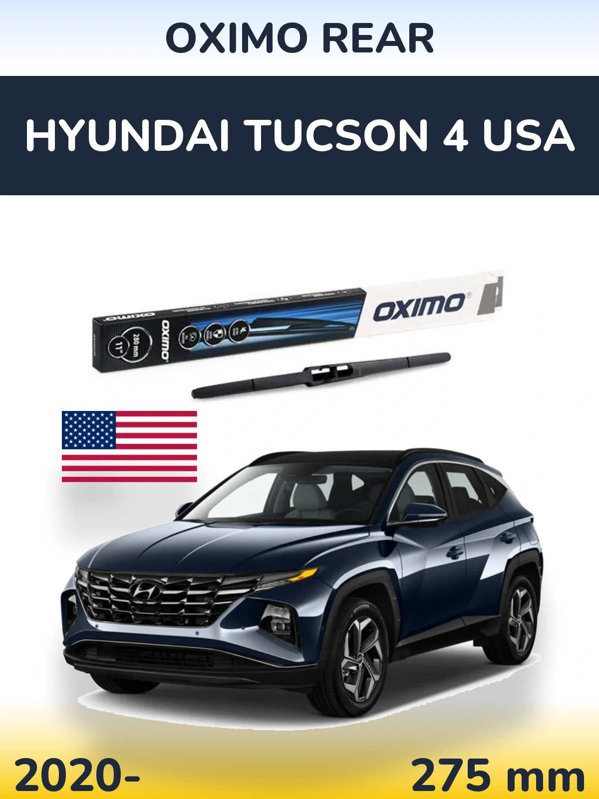 Zadní stěrač Oximo Rear 280 mm pro Hyundai Tucson 4 USA 2020-2026