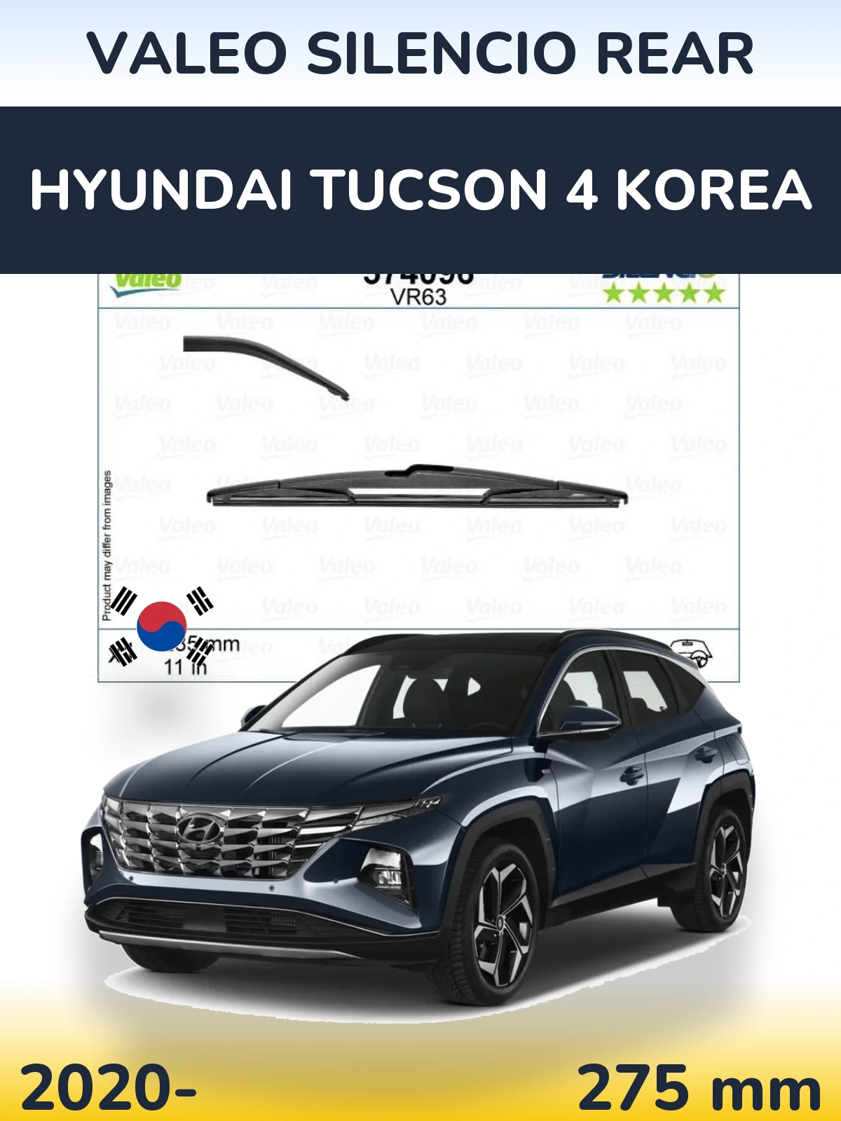 Zadní stěrač Valeo Silencio Rear 285 mm pro Hyundai Tucson 4 Korea 2020-2026