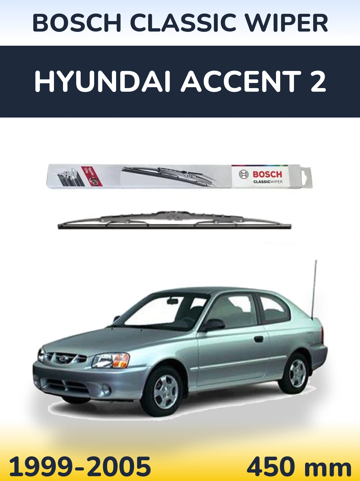 Zadní stěrač BOSCH Classic Wiper 450 mm pro Hyundai Accent 2 1999-2005