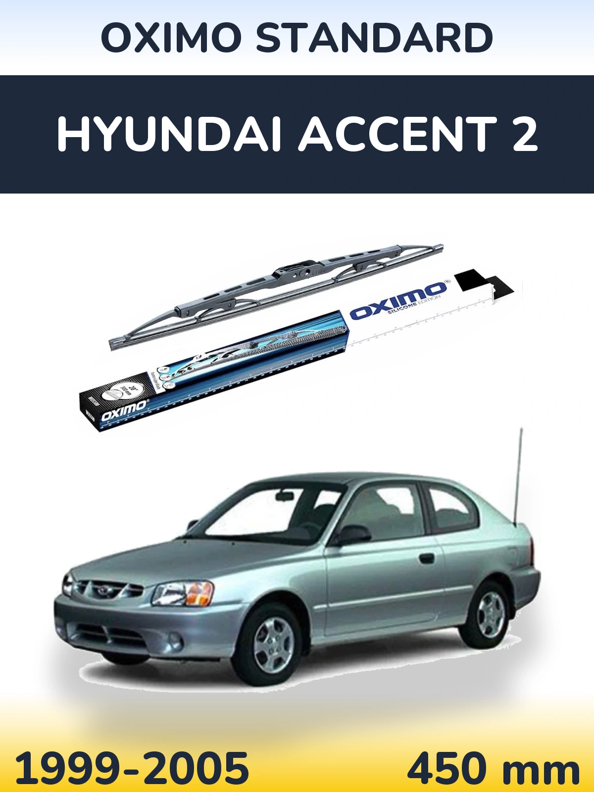 Zadní stěrač Oximo Standard 450 mm pro Hyundai Accent 2 1999-2005