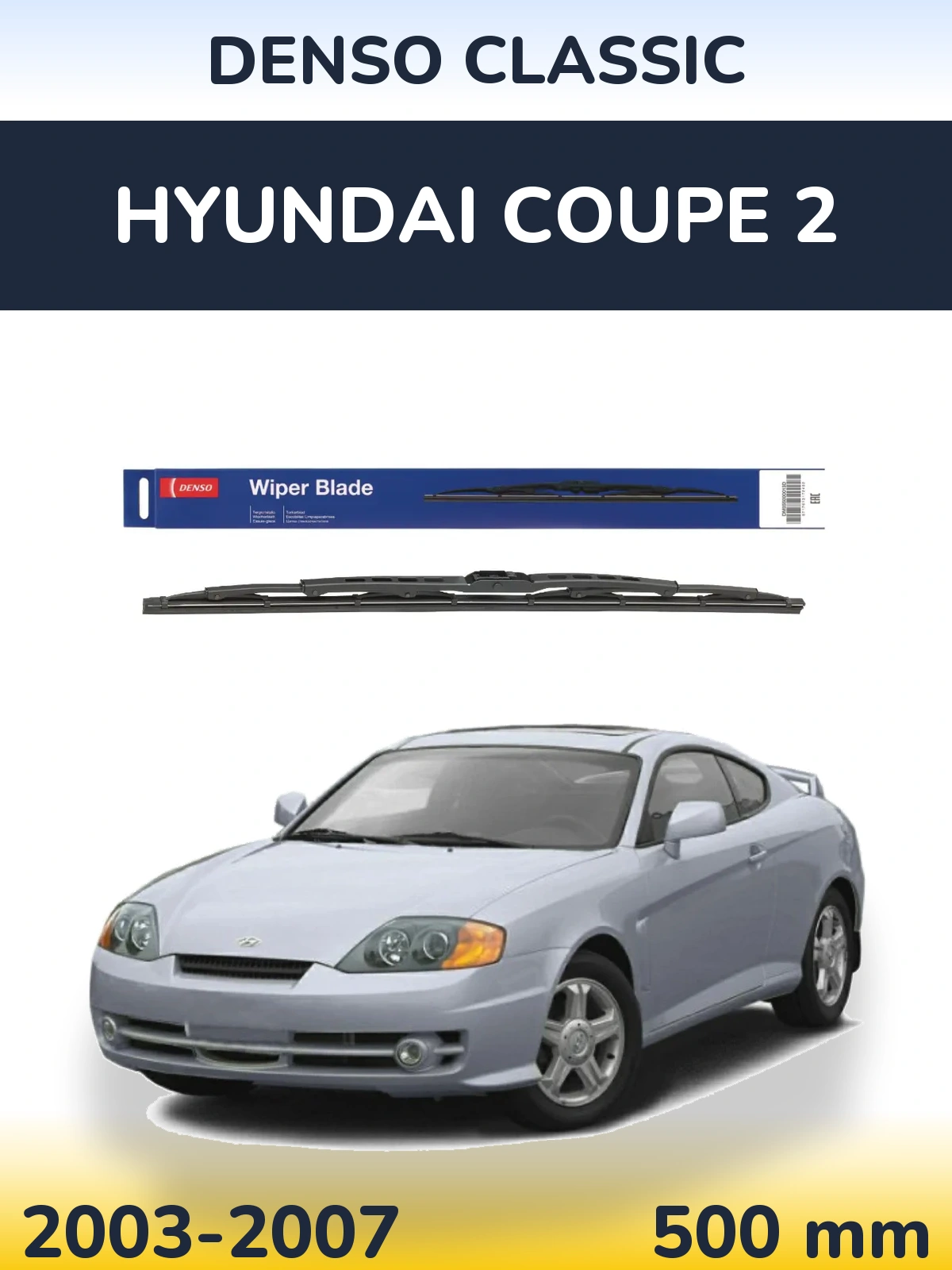 Zadní stěrač Denso Classic 500 mm pro Hyundai Coupe 2 2003-2007