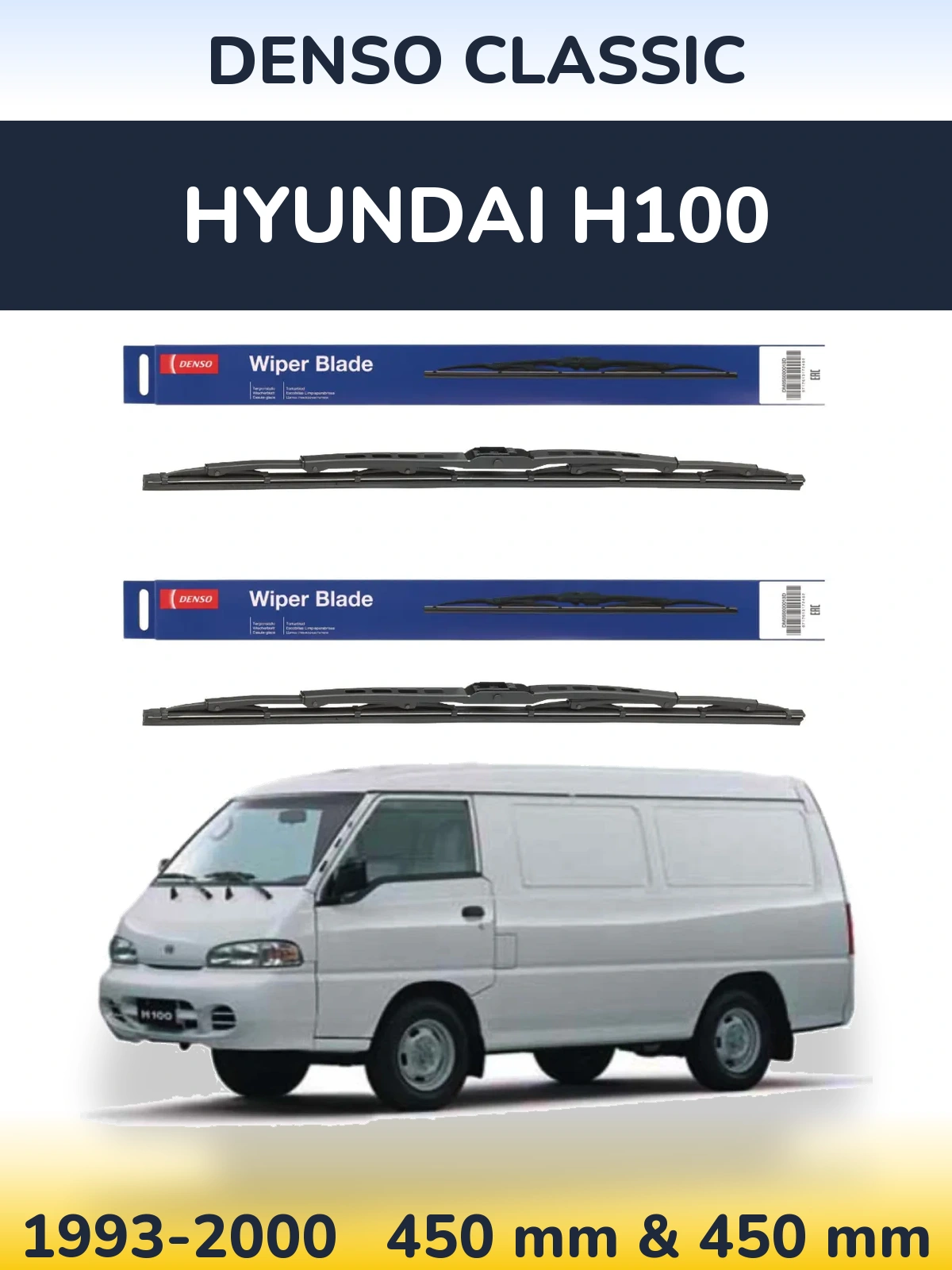 Sada předních stěračů Denso Classic 450 a 450 mm pro Hyundai H100 1993-2000