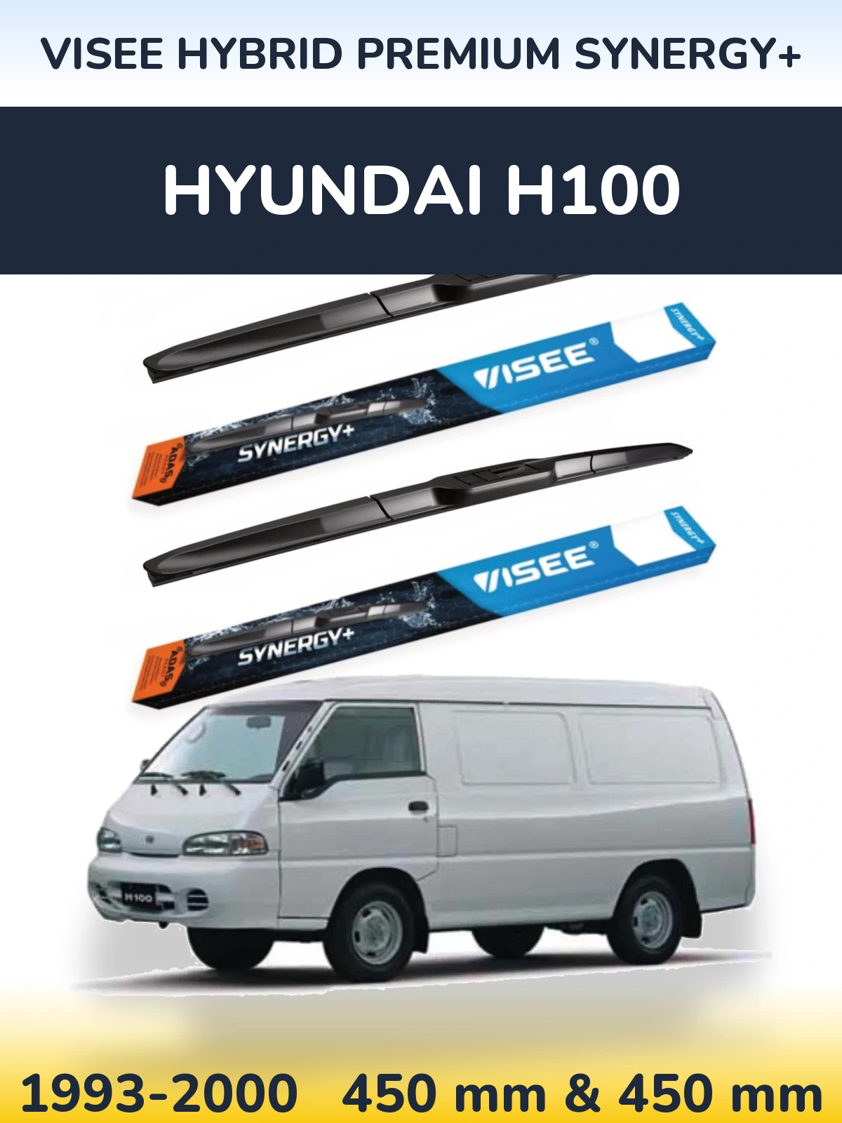 Sada předních stěračů VISEE HYBRID PREMIUM SYNERGY+ 450 a 450 mm pro Hyundai H100 1993-2000