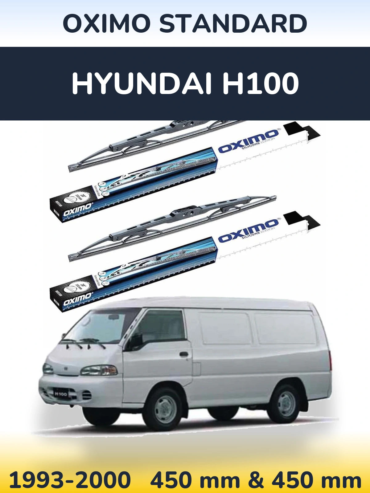 Sada předních stěračů Oximo Standard 450 a 450 mm pro Hyundai H100 1993-2000