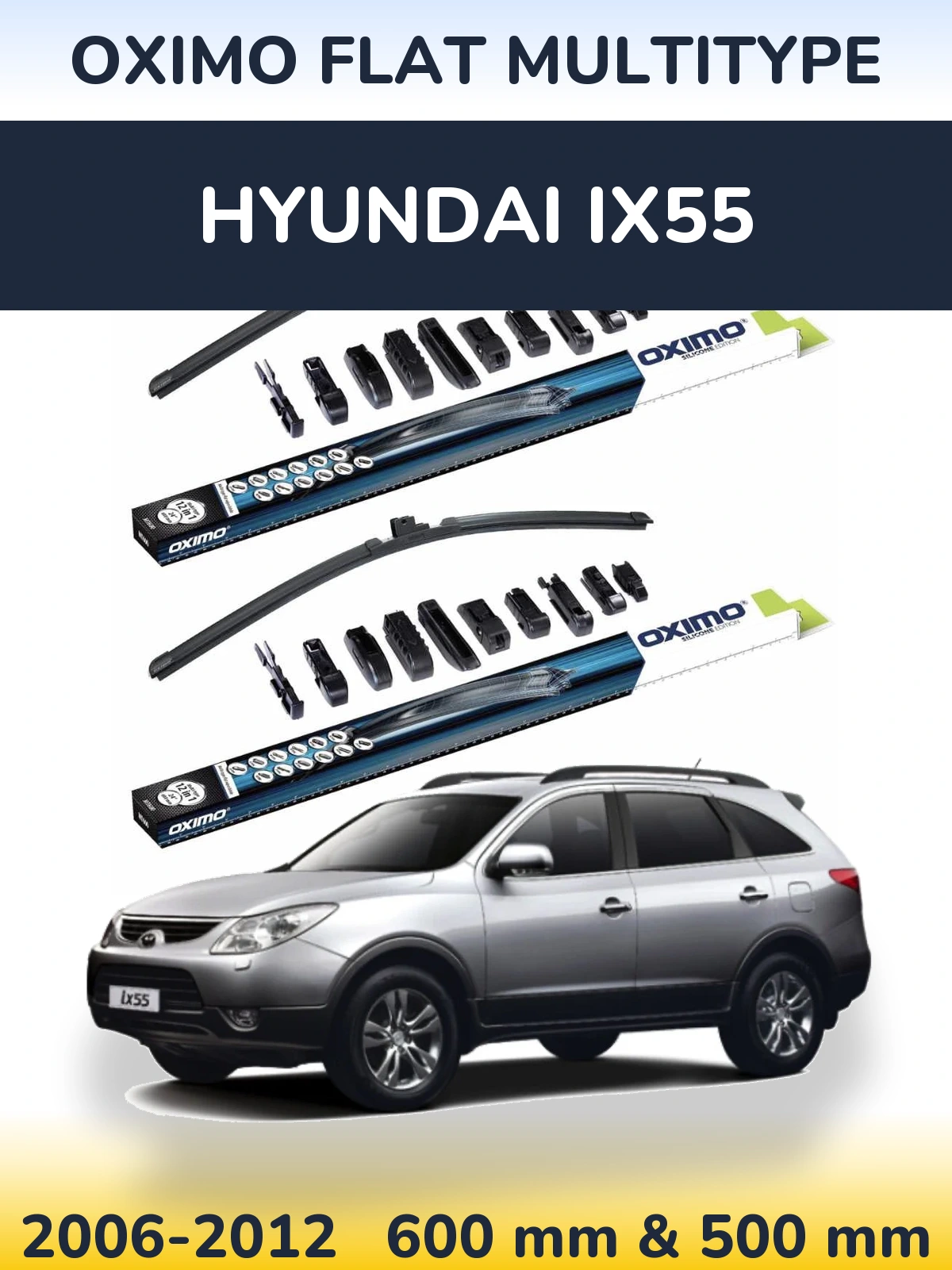 Sada předních stěračů Oximo Flat MultiType 600 a 500 mm pro Hyundai ix55 2006-2012