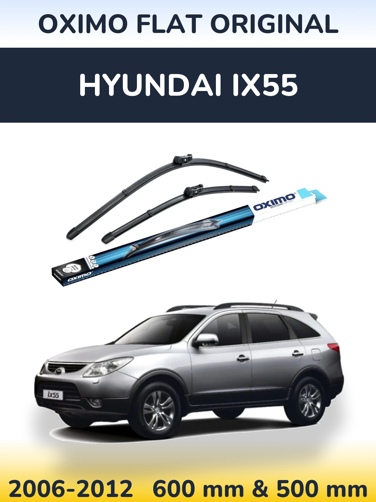 Sada předních stěračů Oximo Flat Original 600 a 500 mm pro Hyundai ix55 2006-2012