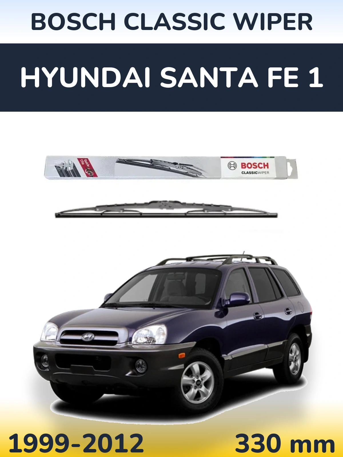Zadní stěrač BOSCH Classic Wiper 340 mm pro Hyundai Santa Fe 1 1999-2012