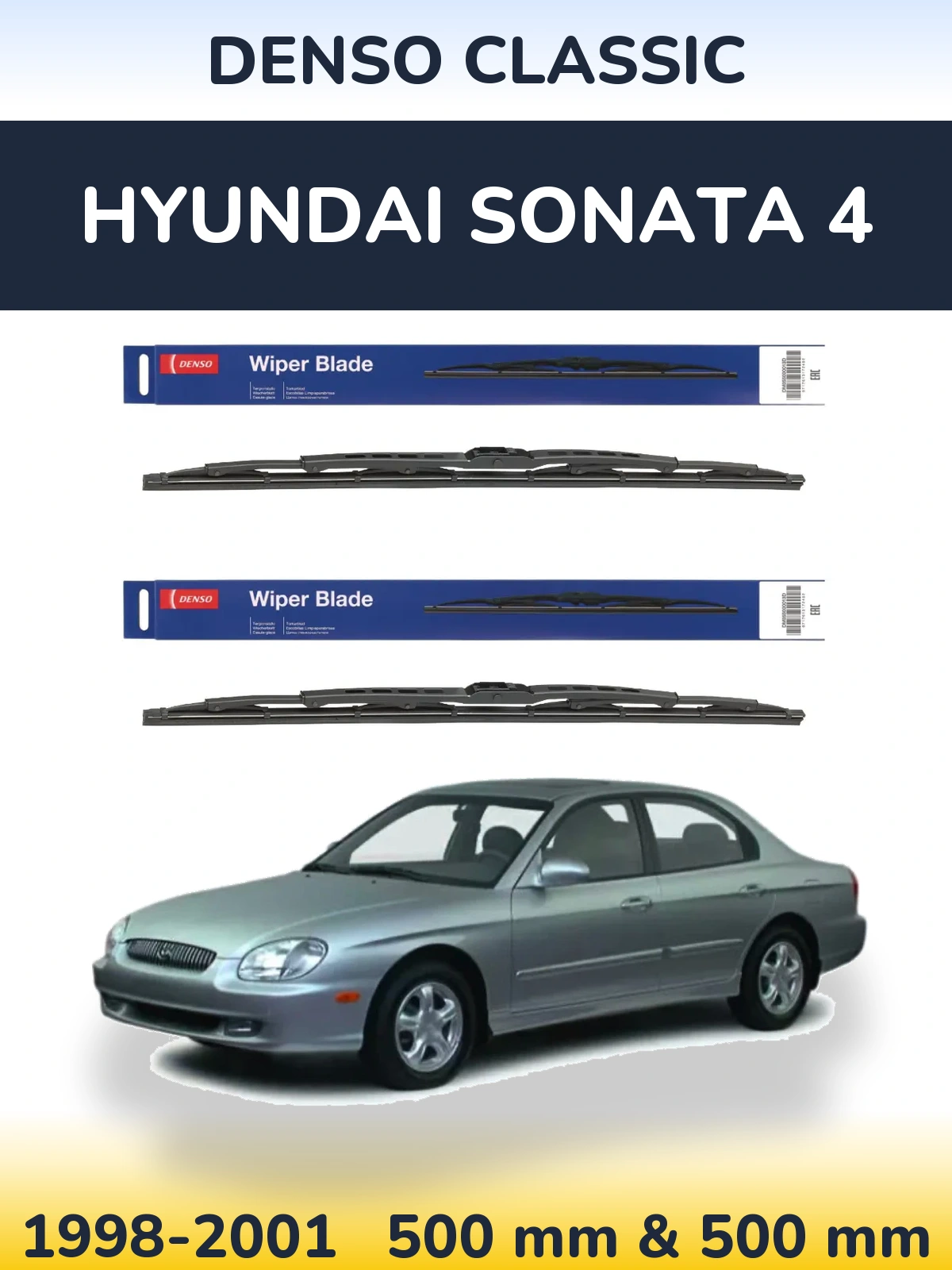 Sada předních stěračů Denso Classic 500 a 500 mm pro Hyundai Sonata 4 1998-2001