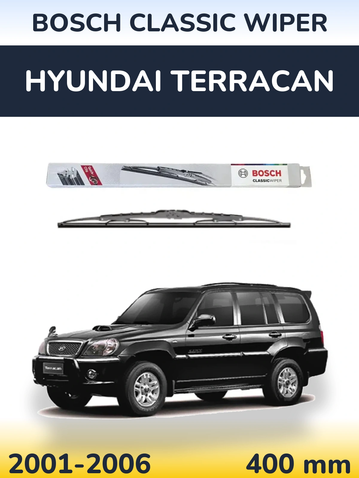 Zadní stěrač BOSCH Classic Wiper 400 mm pro Hyundai Terracan 2001-2006