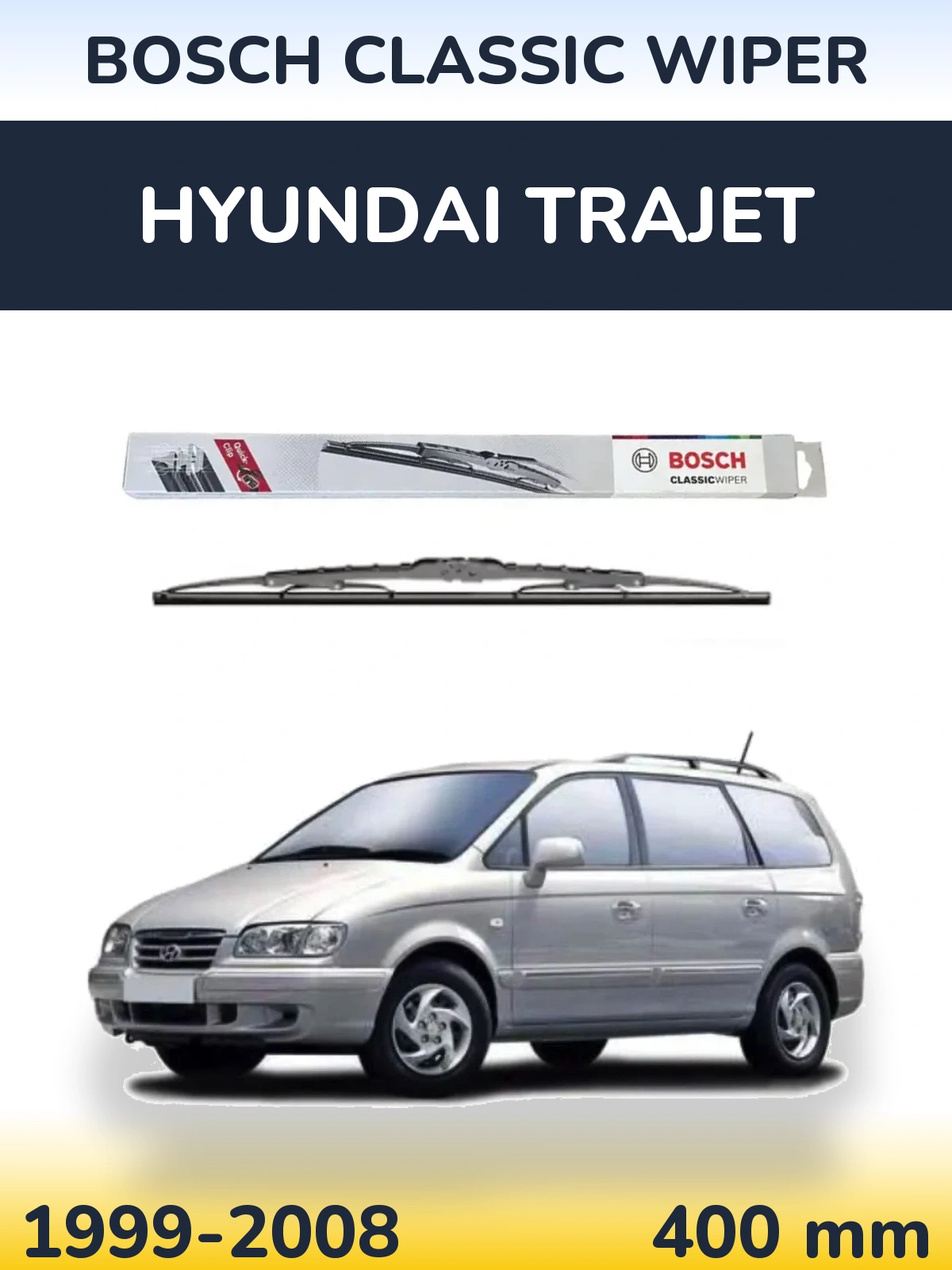 Задня щітка BOSCH Classic Wiper 400 мм для Hyundai Trajet 1999-2008