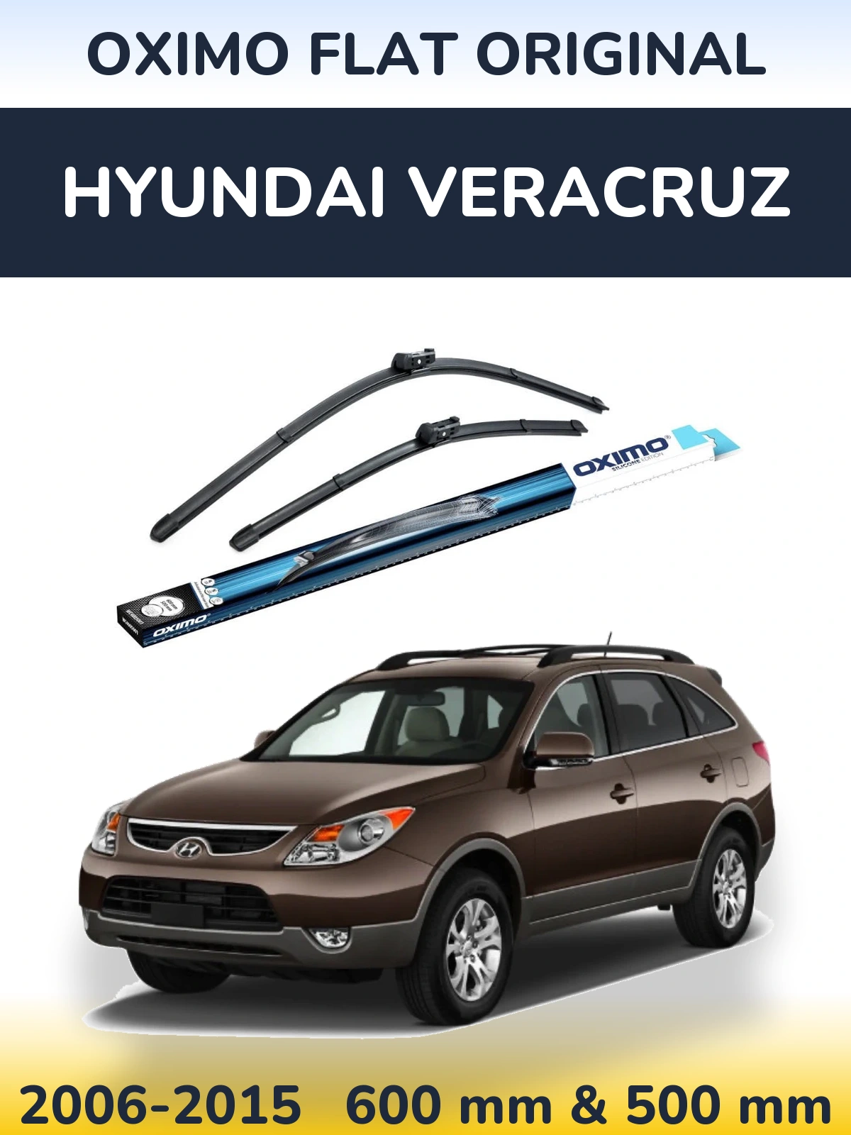 Sada předních stěračů Oximo Flat Original 600 a 500 mm pro Hyundai Veracruz 2006-2015