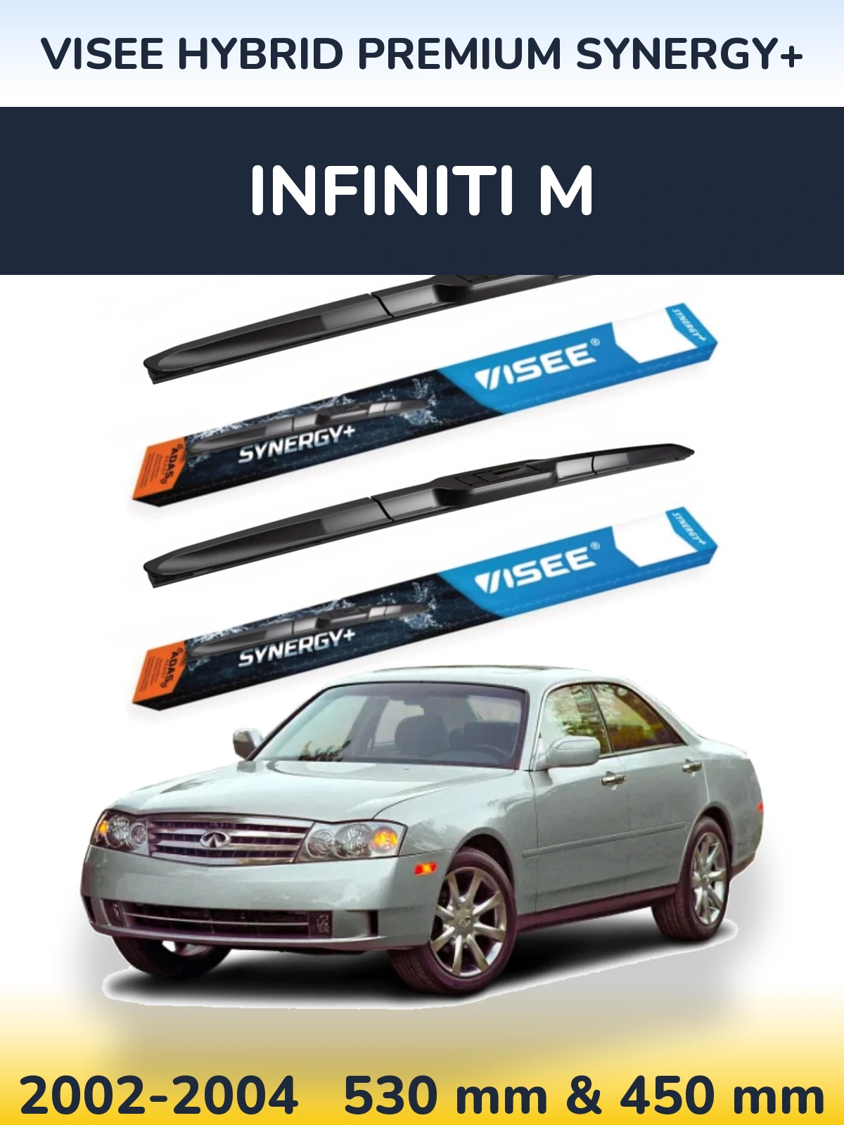 Sada předních stěračů VISEE HYBRID PREMIUM SYNERGY+ 530 a 450 mm pro Infiniti M 2002-2004