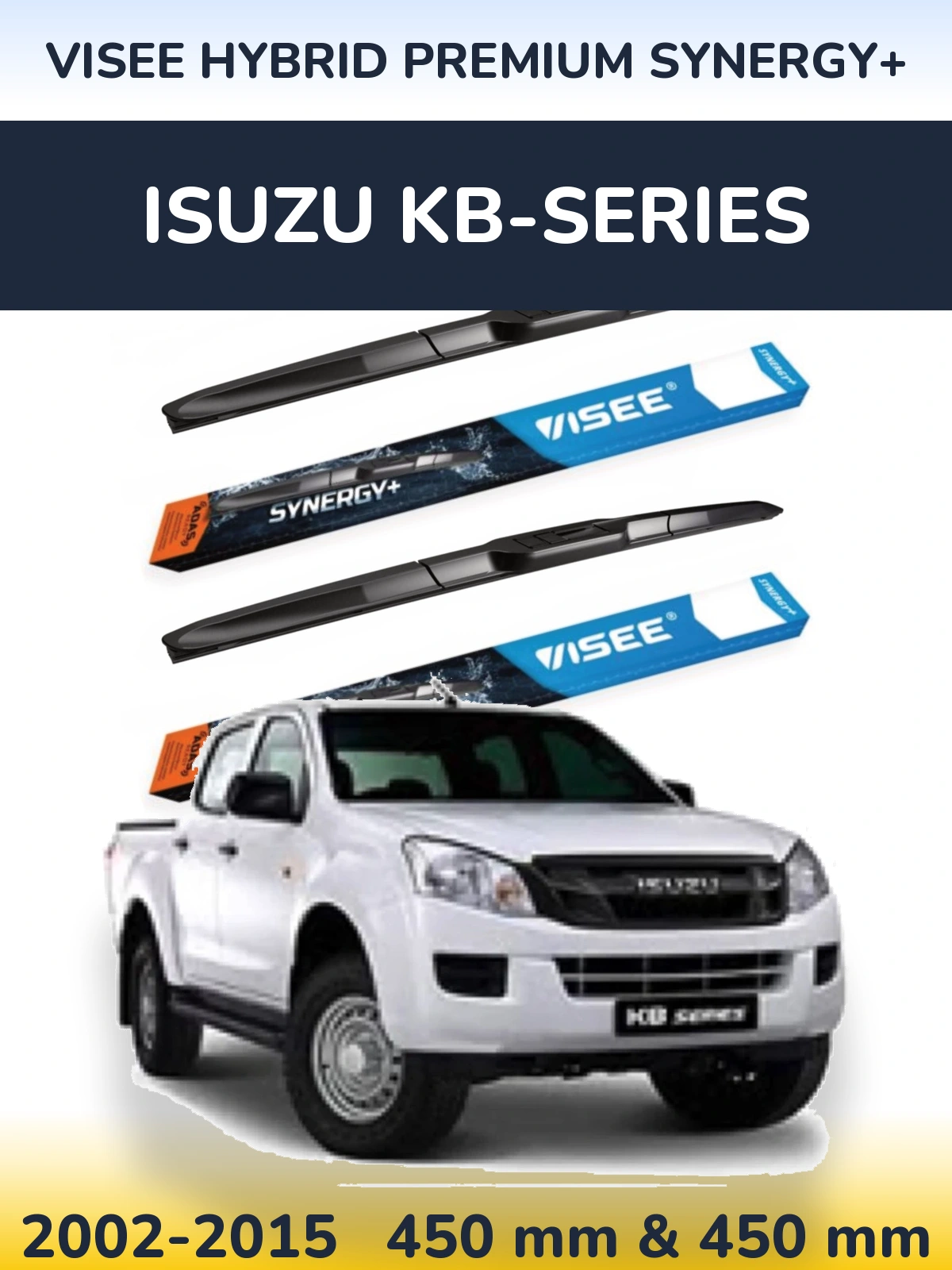 Sada předních stěračů VISEE HYBRID PREMIUM SYNERGY+ 450 a 450 mm pro Isuzu KB-Series 2002-2015