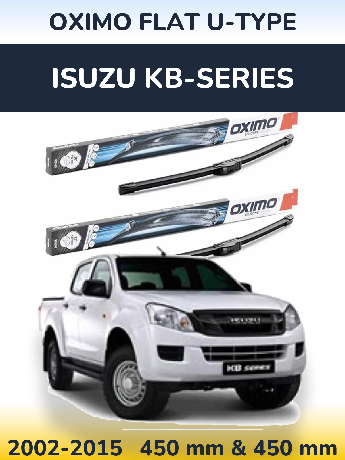 Sada předních stěračů Oximo Flat U-type 450 a 450 mm pro Isuzu KB-Series 2002-2015
