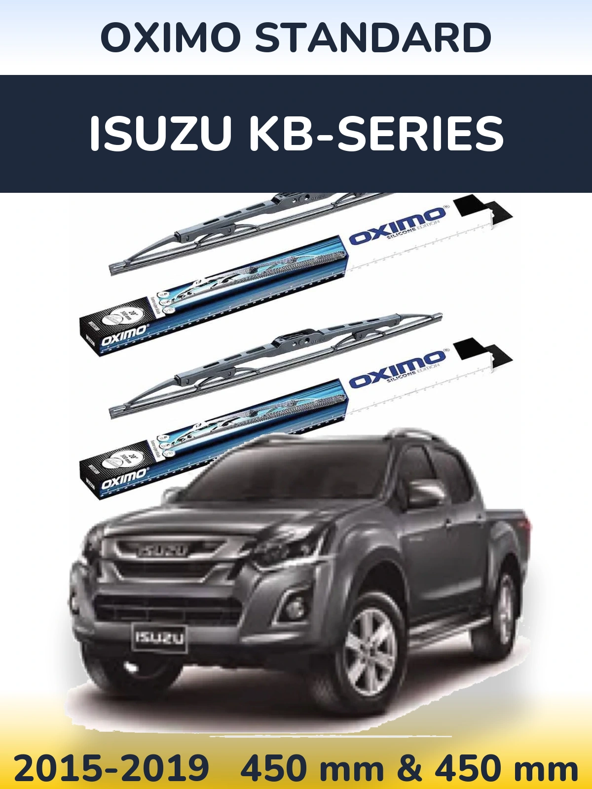 Sada předních stěračů Oximo Standard 450 a 450 mm pro Isuzu KB-Series 2015-2019