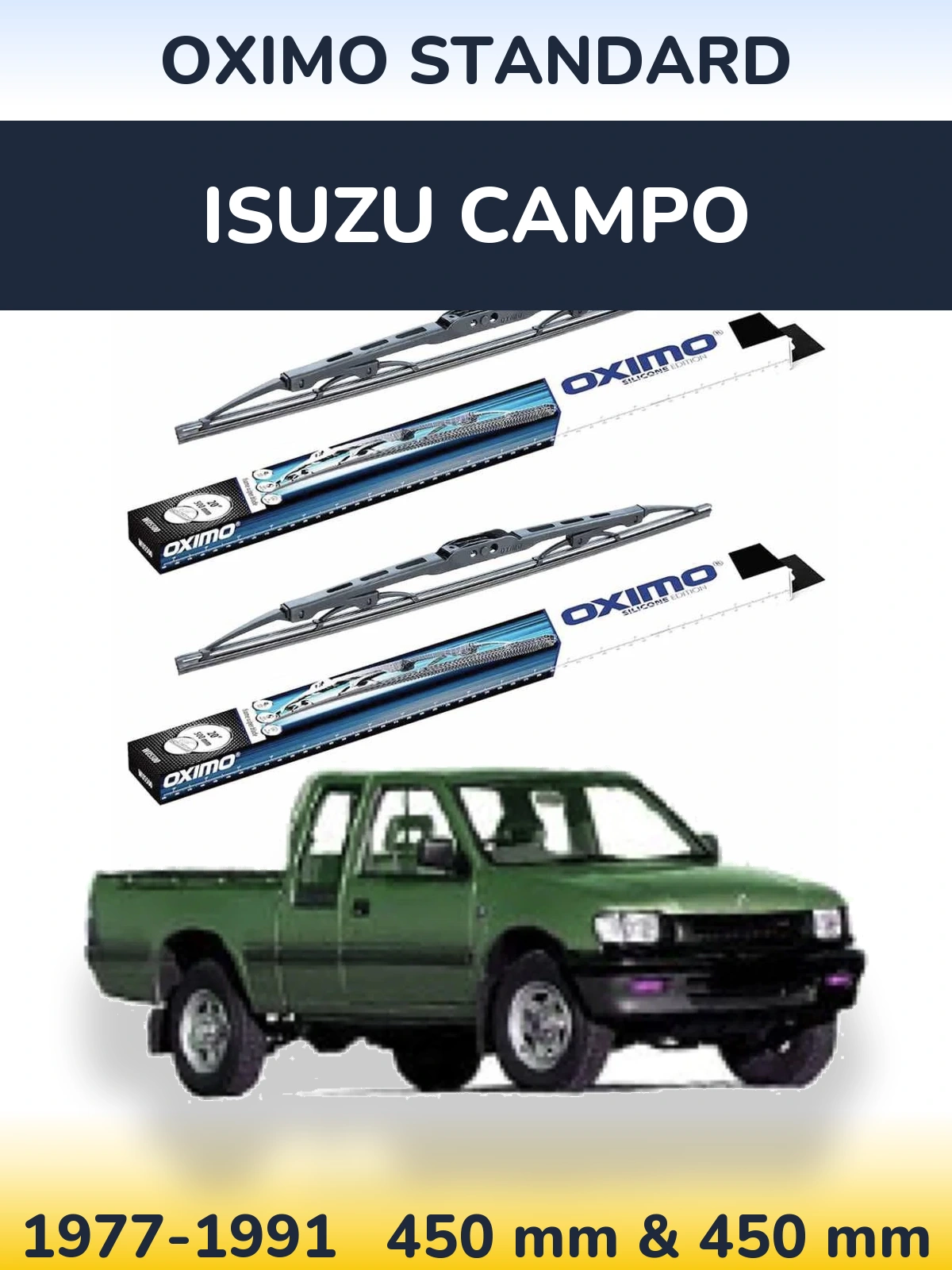 Sada předních stěračů Oximo Standard 450 a 450 mm pro Isuzu Campo 1977-1991