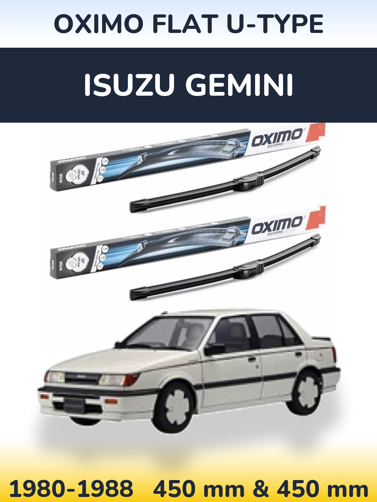 Комплект передніх щіток Oximo Flat U-type 450 & 450 мм для Isuzu Gemini 1980-1988