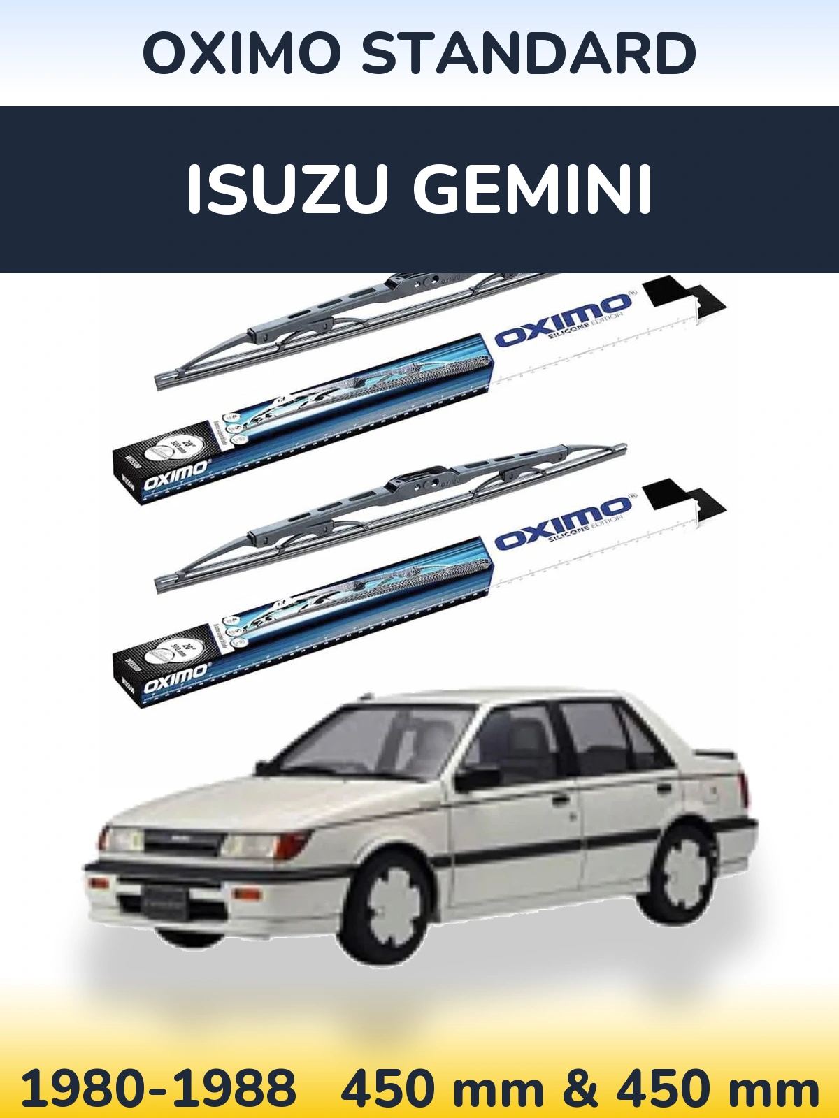 Sada předních stěračů Oximo Standard 450 a 450 mm pro Isuzu Gemini 1980-1988