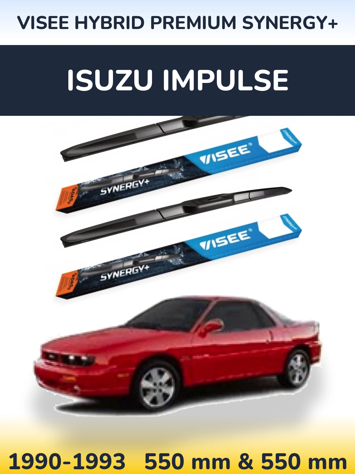 Sada předních stěračů VISEE HYBRID PREMIUM SYNERGY+ 550 a 550 mm pro Isuzu Impulse 1990-1993