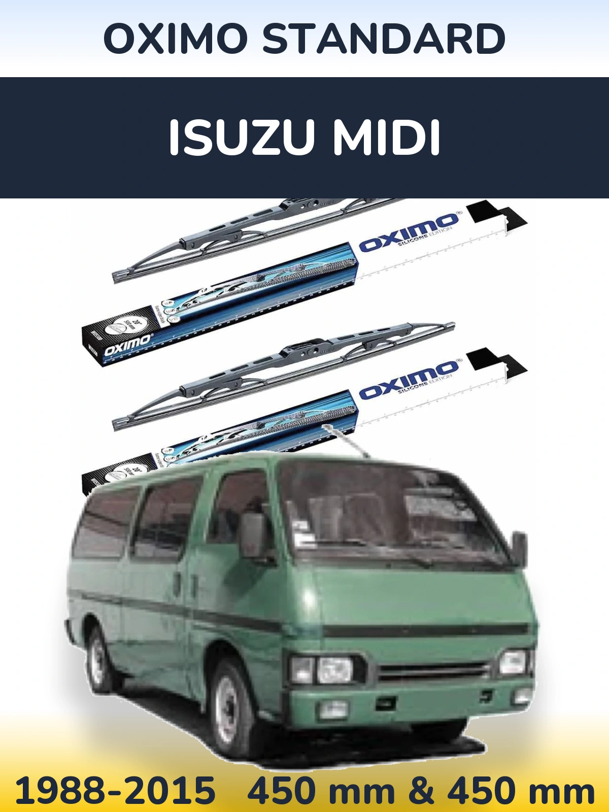 Sada předních stěračů Oximo Standard 450 a 450 mm pro Isuzu Midi 1988-2015