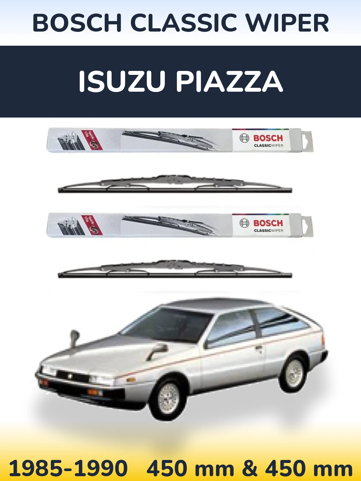 Sada předních stěračů BOSCH Classic Wiper 450 a 450 mm pro Isuzu Piazza 1985-1990