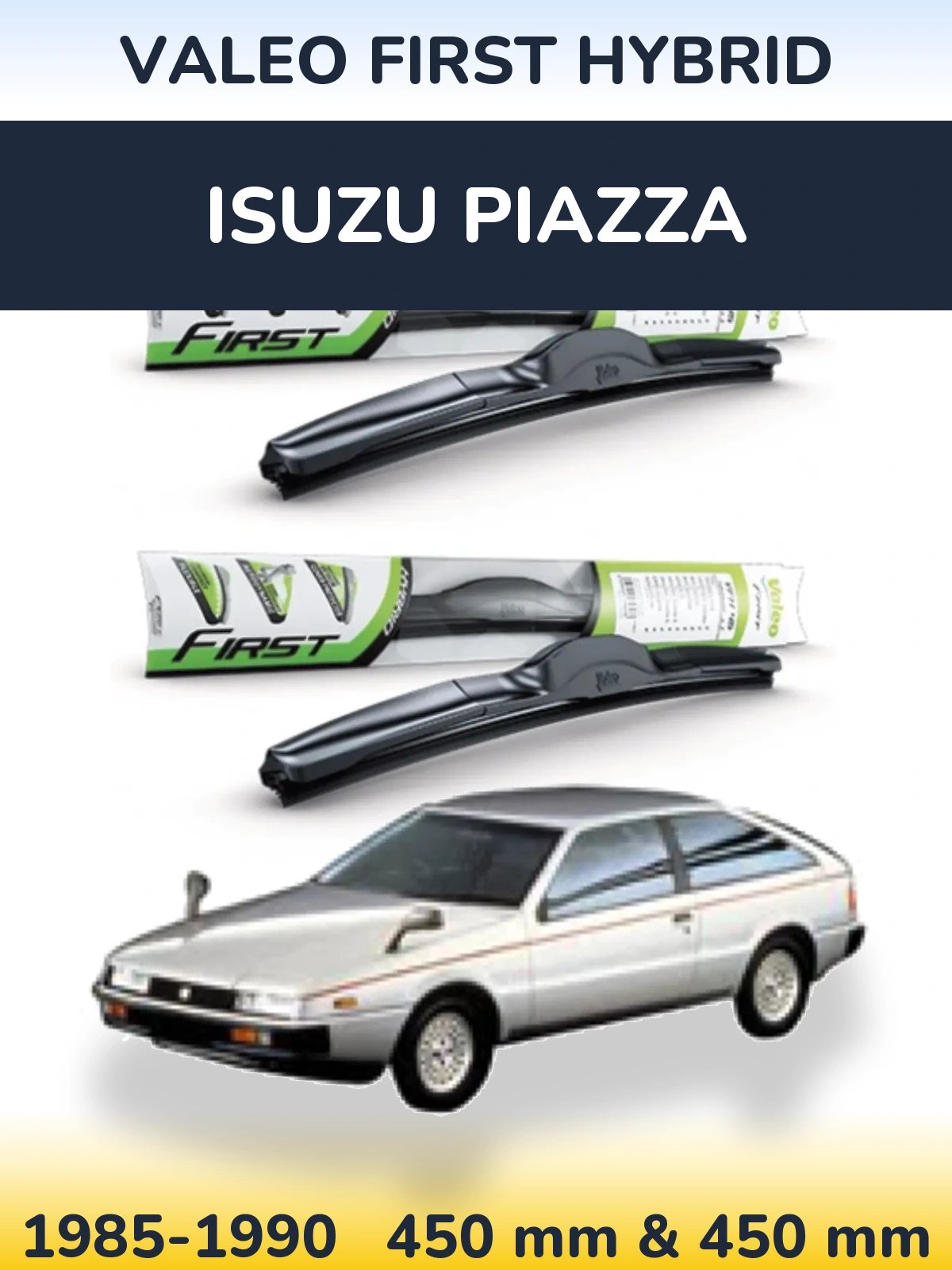 Sada předních stěračů Valeo First Hybrid 450 a 450 mm pro Isuzu Piazza 1985-1990