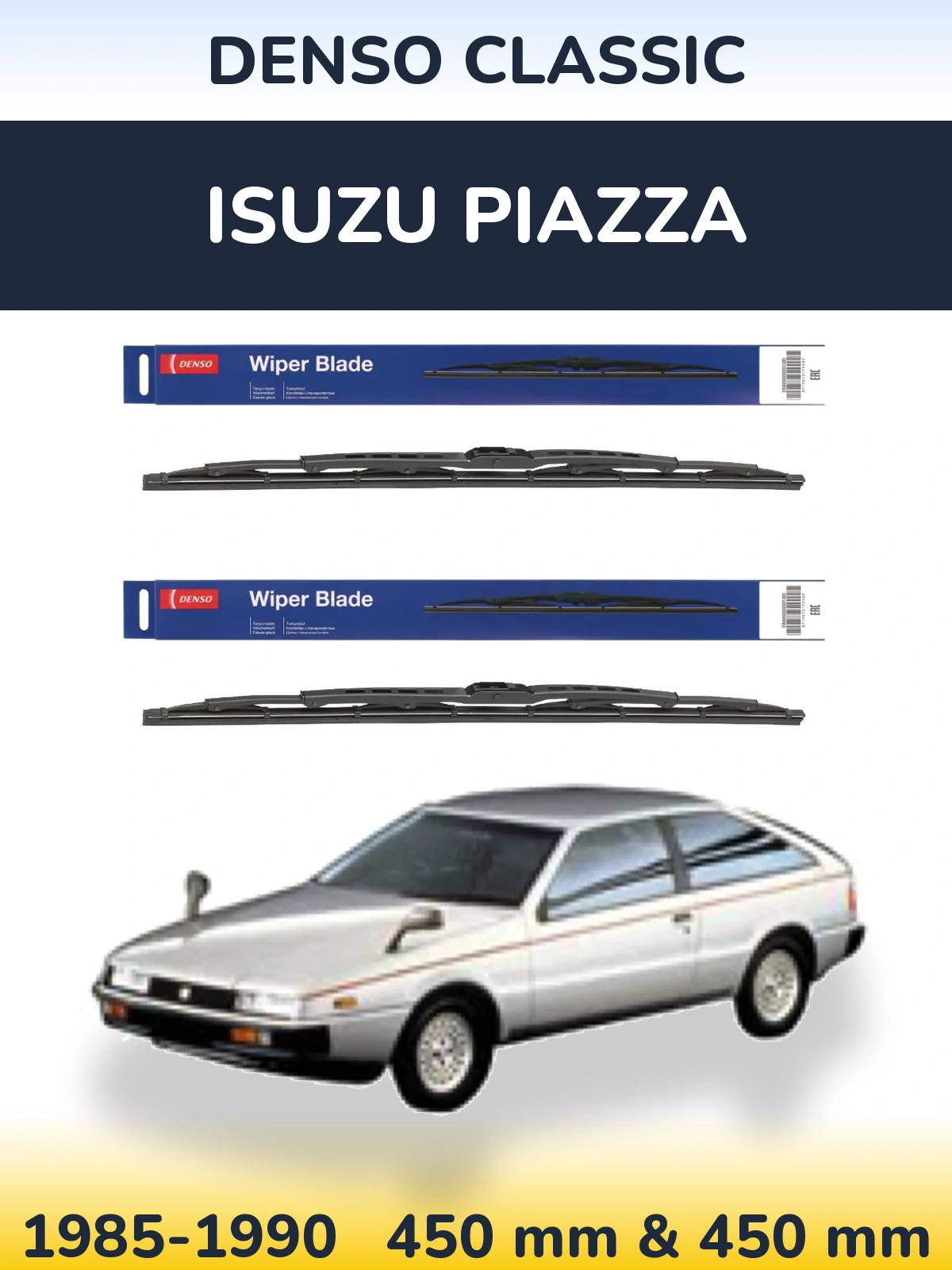 Sada předních stěračů Denso Classic 450 a 450 mm pro Isuzu Piazza 1985-1990