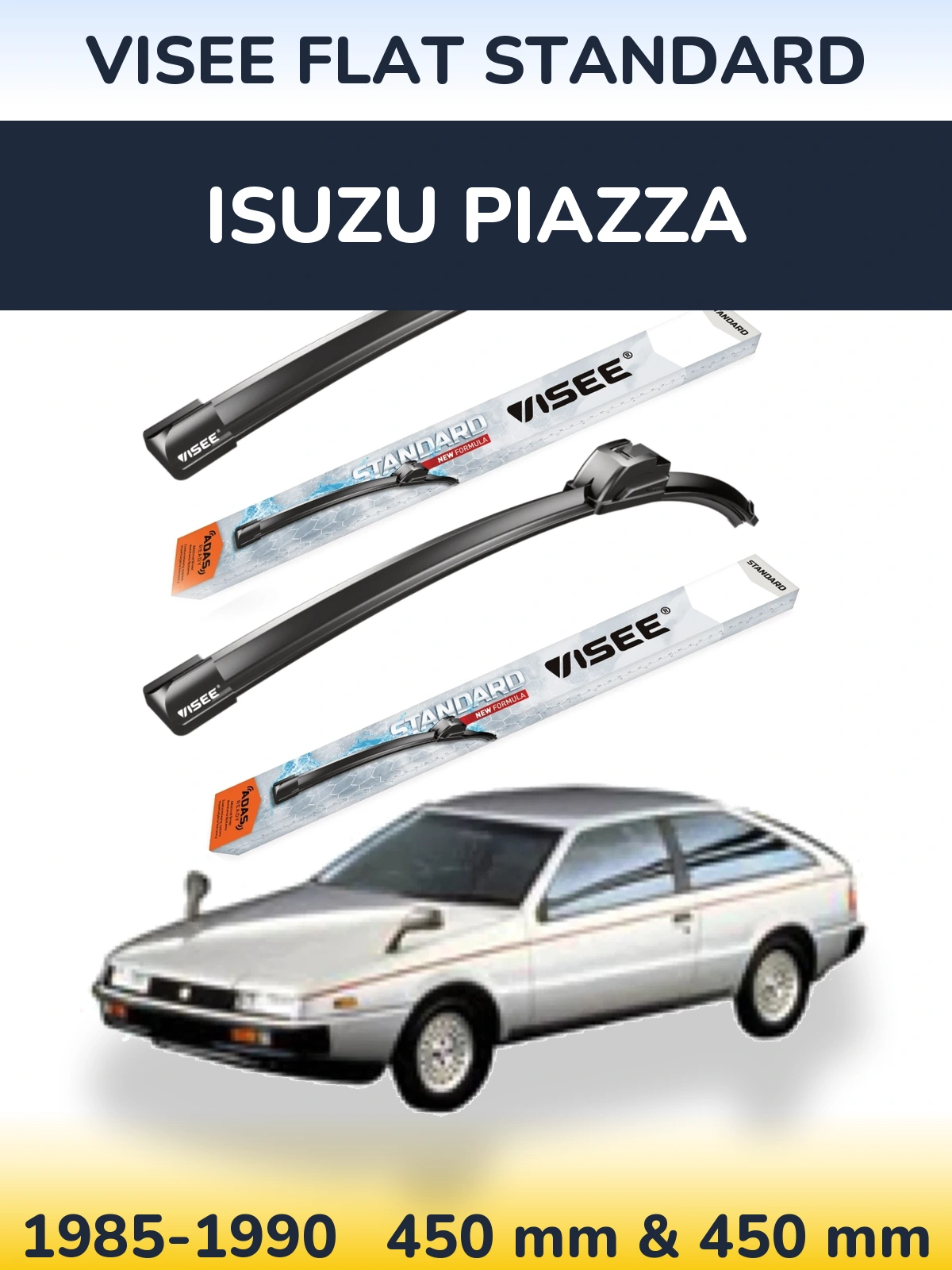 Комплект передніх щіток VISEE FLAT STANDARD 450 & 450 мм для Isuzu Piazza 1985-1990